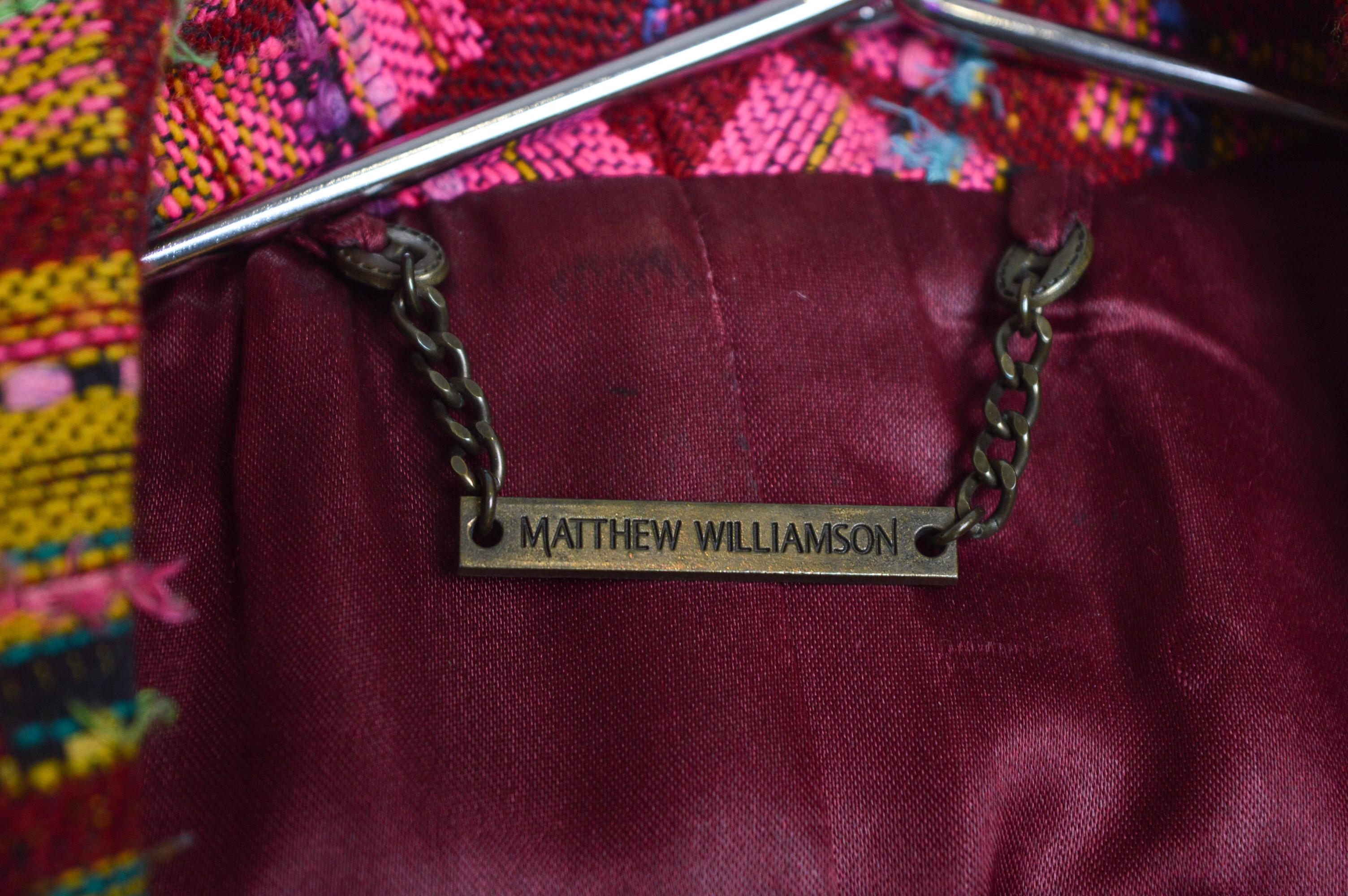 Superb Tweed Mathew Williamson Jewel Tone Embroidered Embellished Coat 12