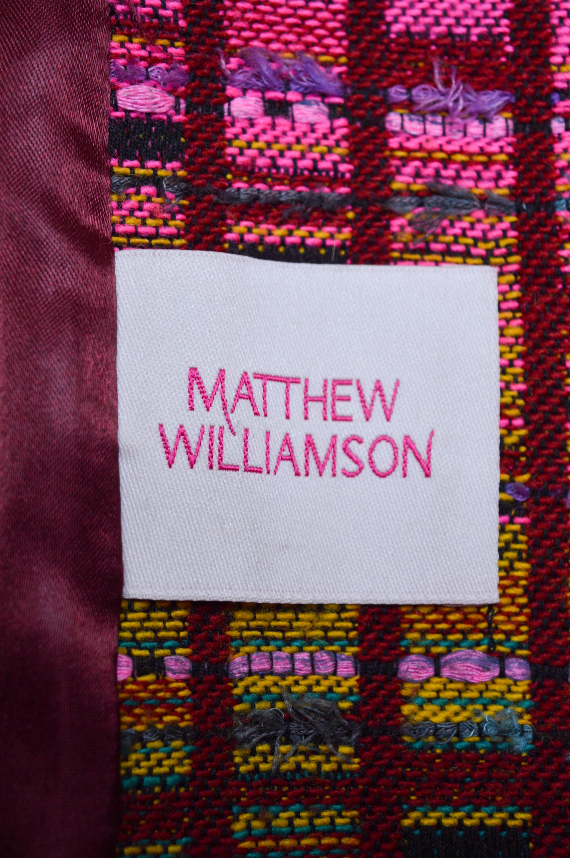 Superb Tweed Mathew Williamson Jewel Tone Embroidered Embellished Coat 4
