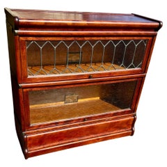 Antique SUPERB Two-Section Barrister Bookcase with leaded glass - Stickley Era - W7631