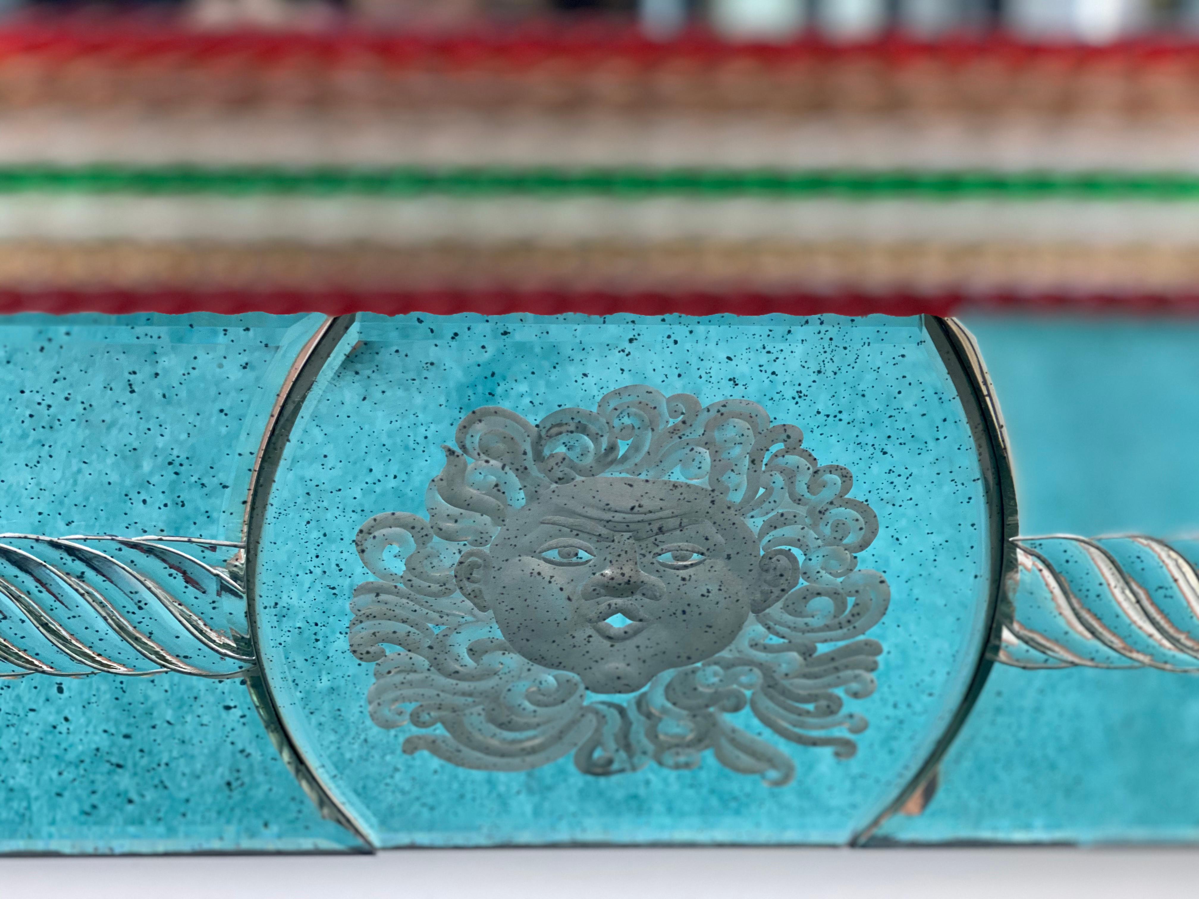 Hervorragender venezianischer mehrfarbiger Muranoglas-Spiegel im Angebot 5