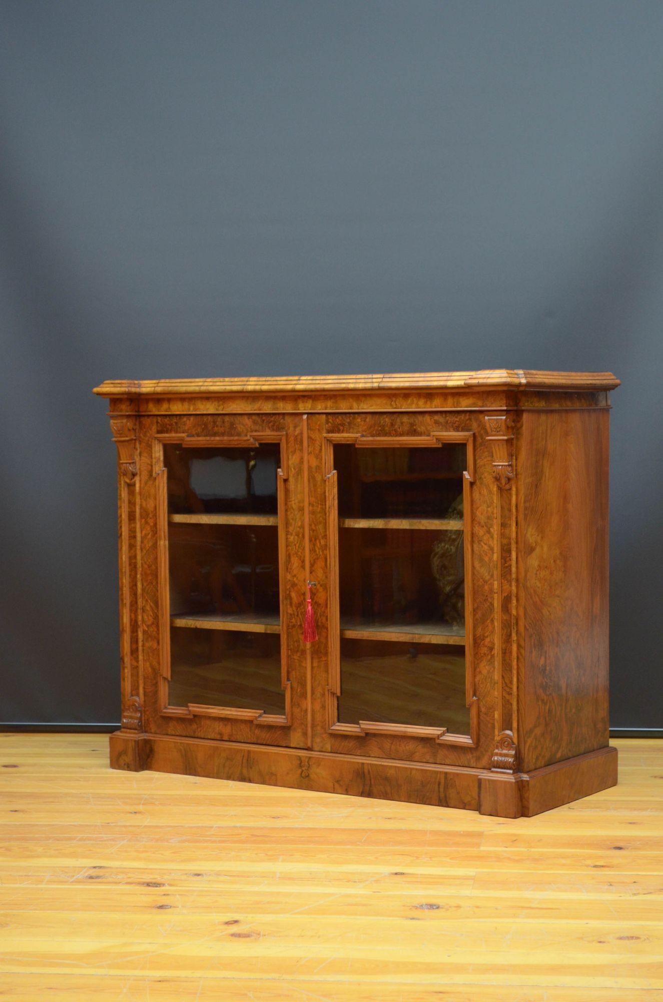 English Superb Victorian Bookcase or Display Cabinet For Sale