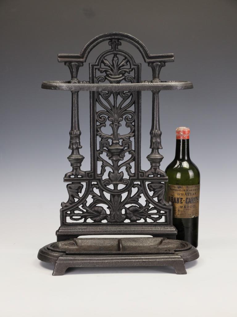 British Superb Victorian Cast Iron Stick Stand/Umbrella Stand with Neo-Classical Detail For Sale