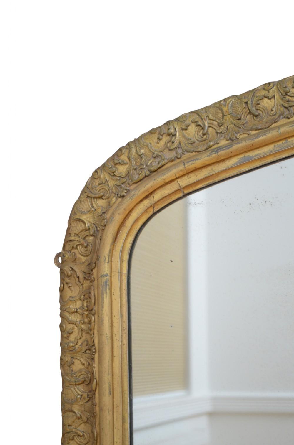 English Superb Victorian Giltwood Wall Mirror For Sale