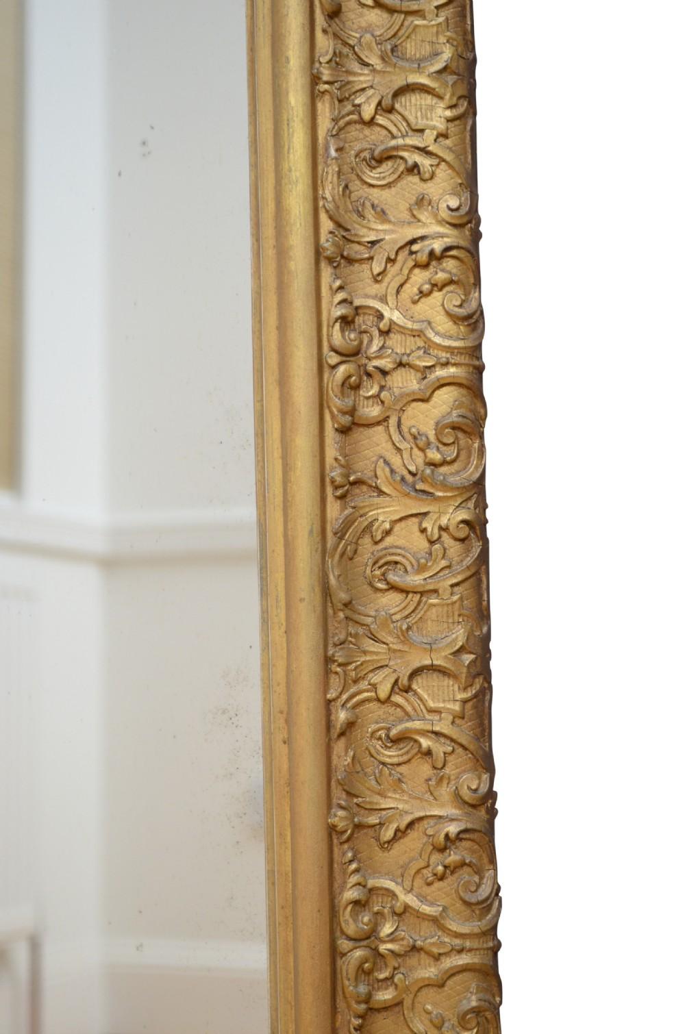 Gold Leaf Superb Victorian Giltwood Wall Mirror For Sale