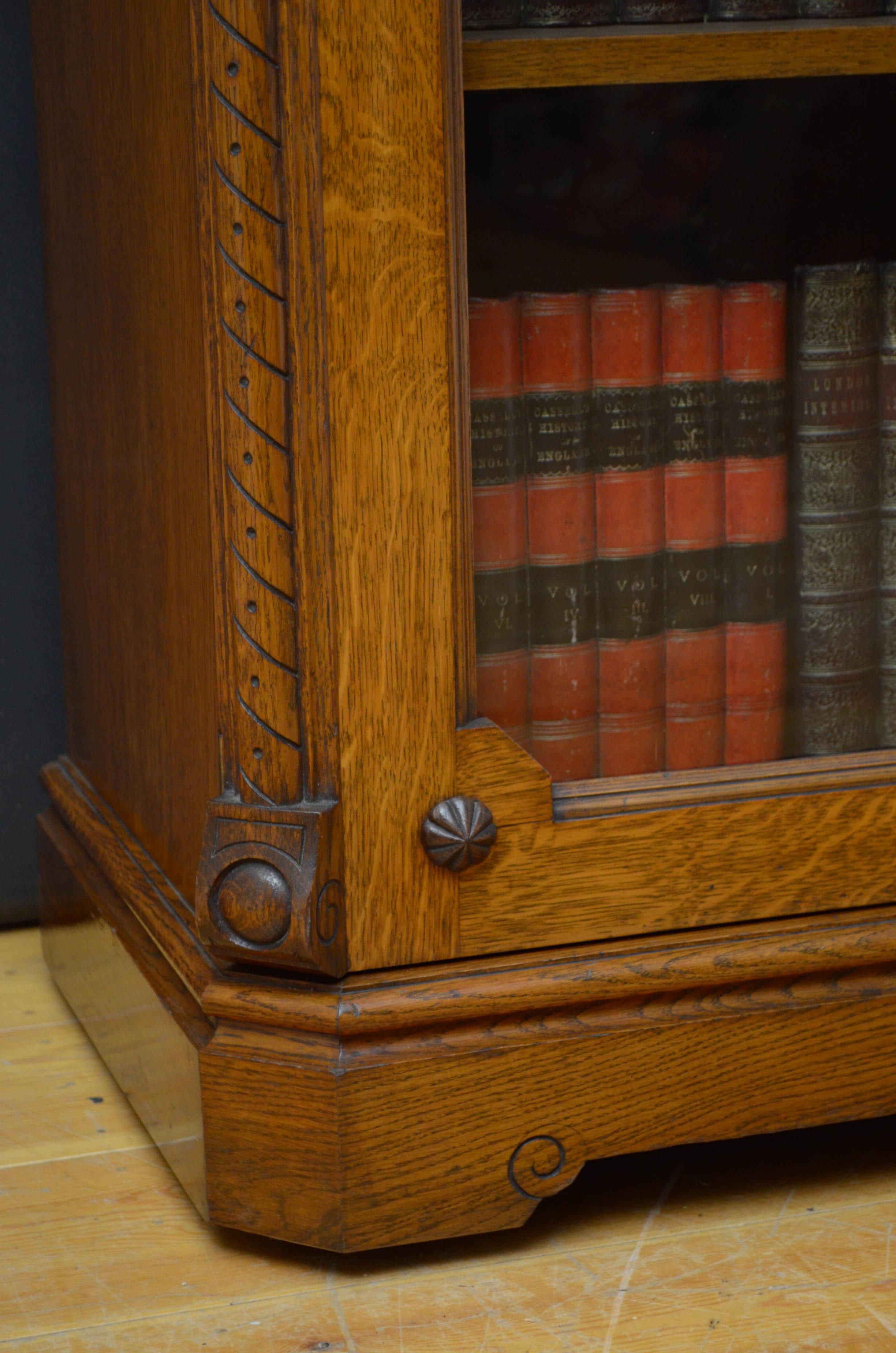 Superb Victorian Oak Bookcase 2