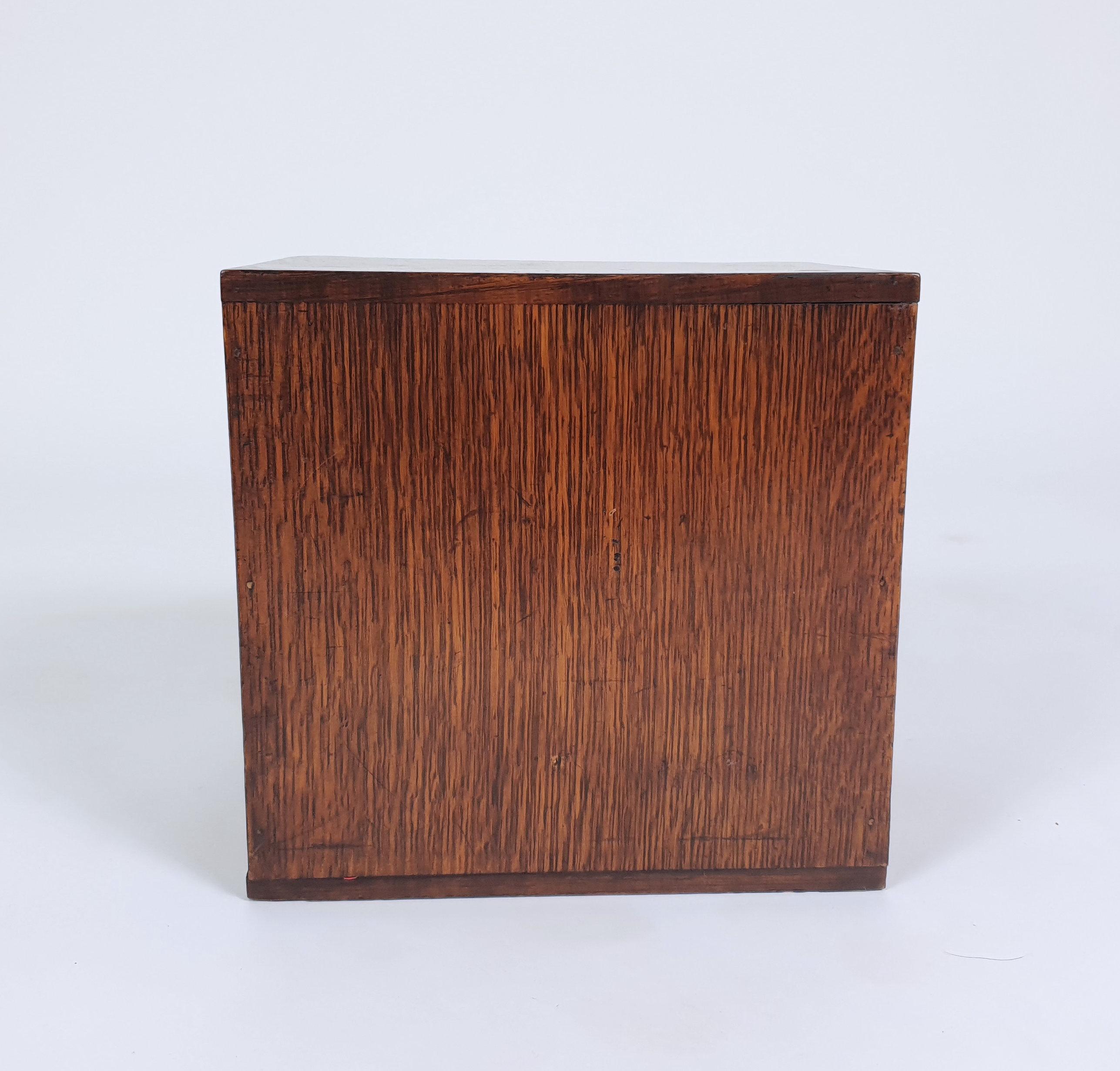 Brass Superb Victorian Oak Table Top Collectors Cabinet