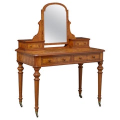 Antique Superb Victorian Satin Birch Dressing Table