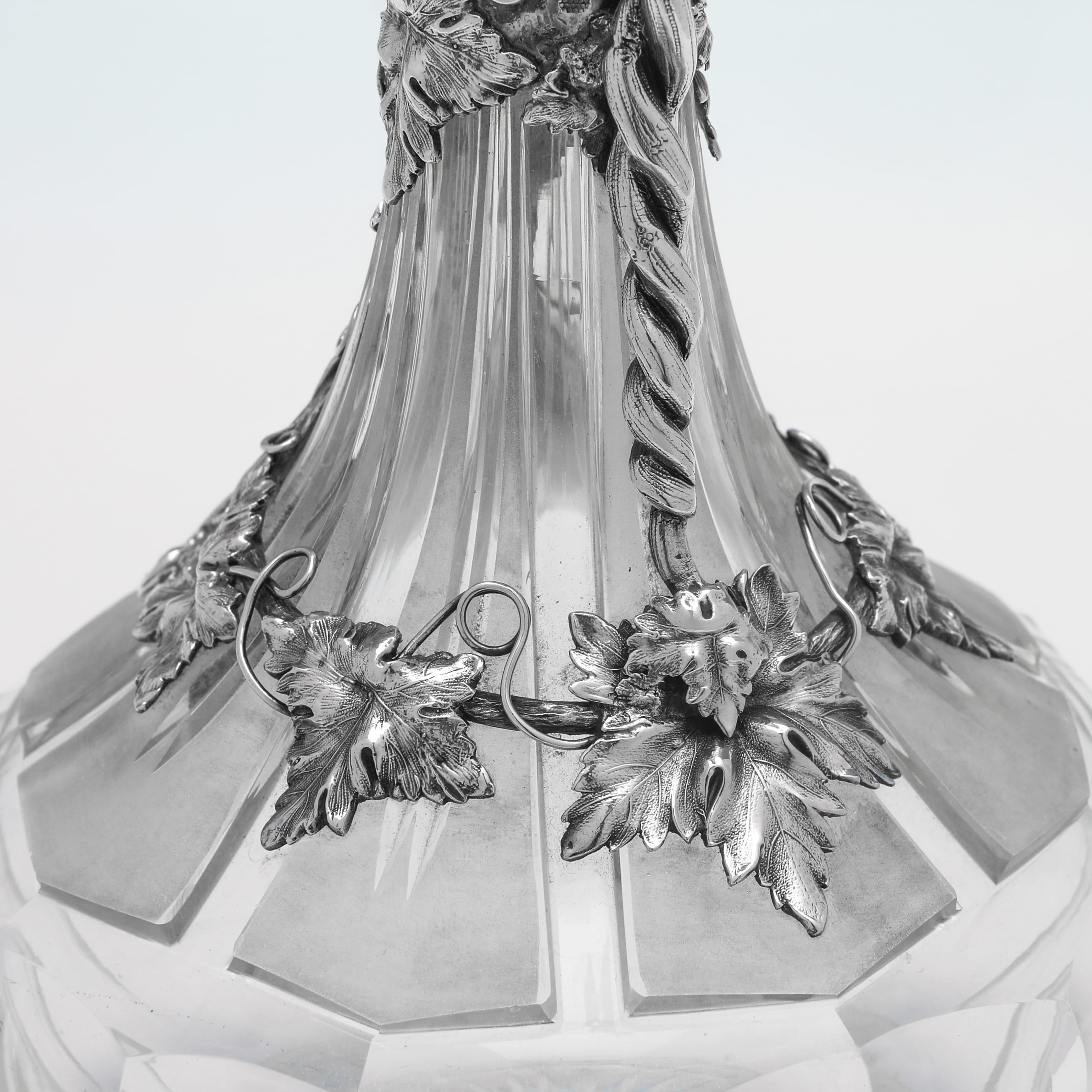 Argent sterling Superbe cruche à claret victorienne en argent et verre par Rawlings & Sumner, 1838 en vente