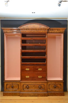 Superb Victorian Three-Door Walnut Wardrobe