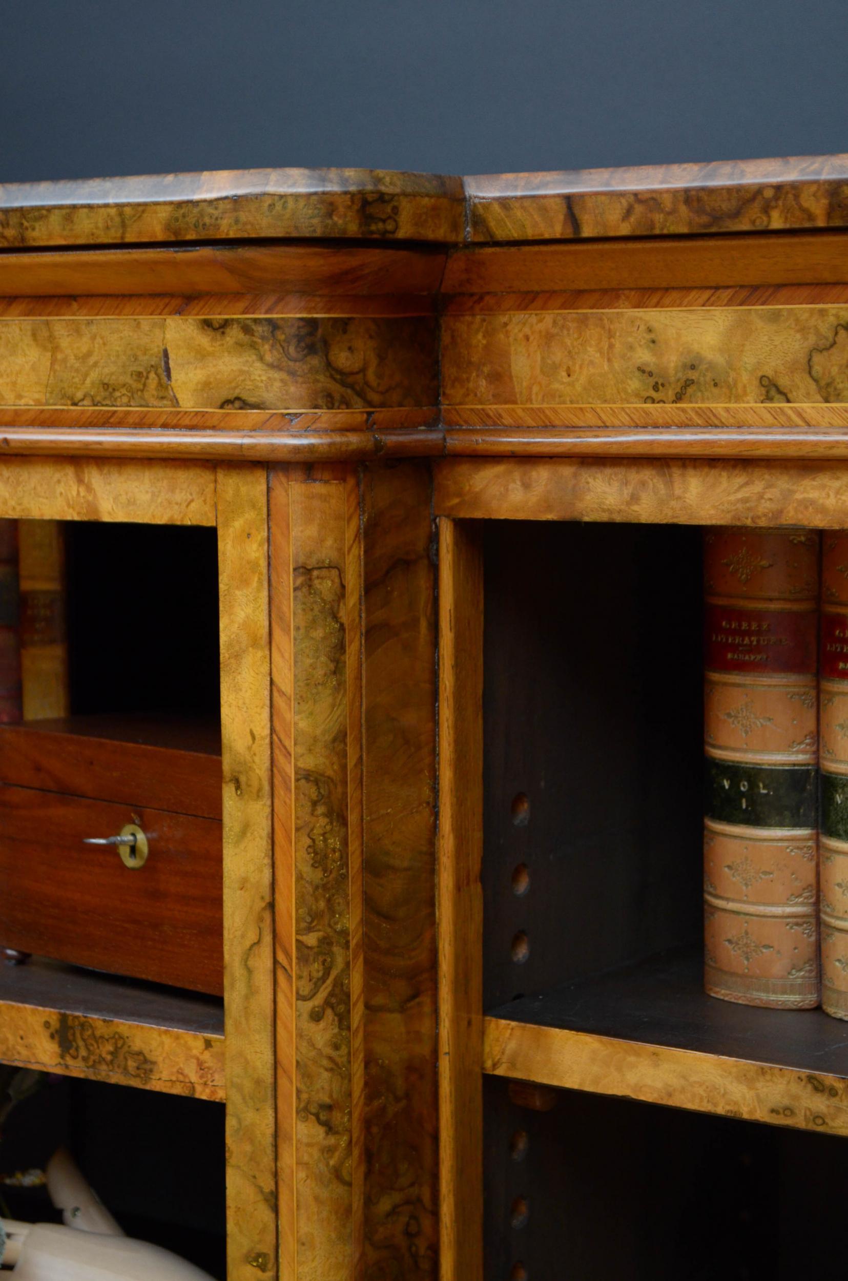 Superb Victorian Walnut Bookcase 4