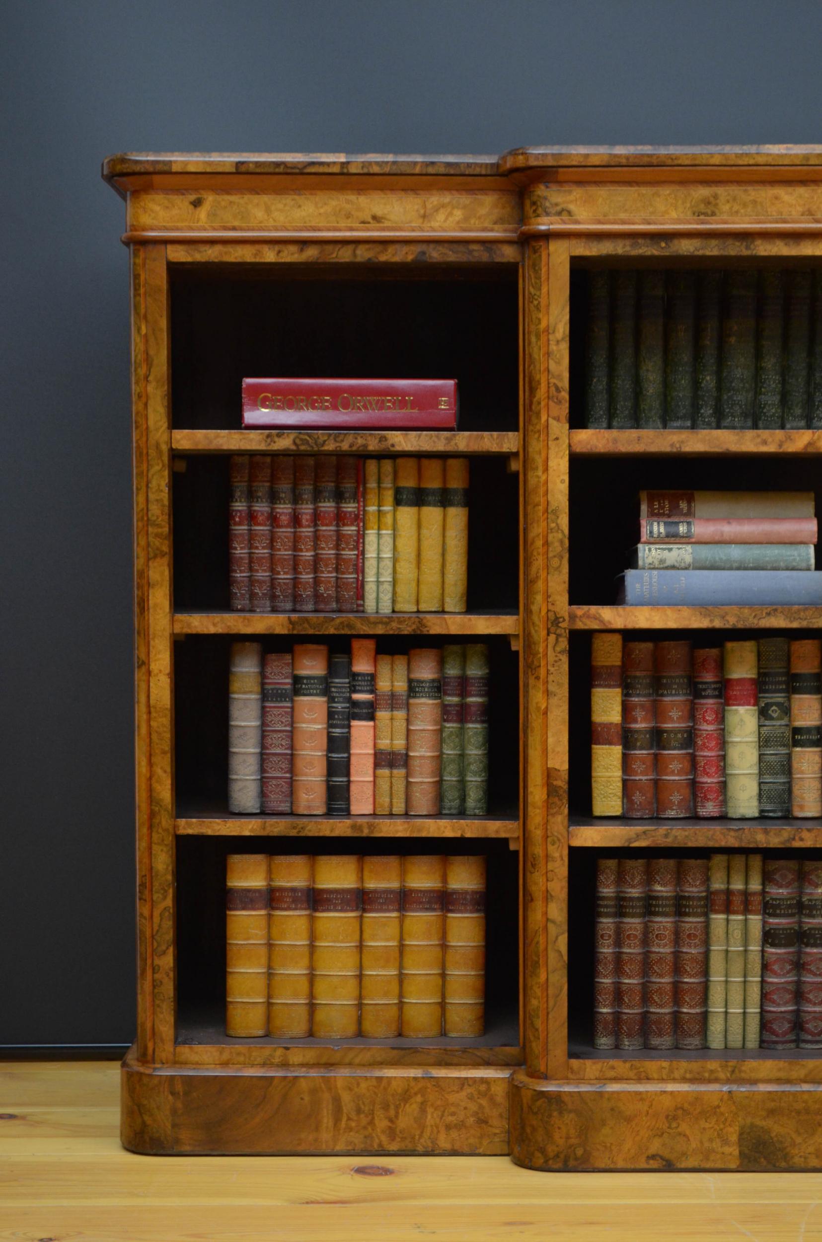 Superb Victorian Walnut Bookcase 1