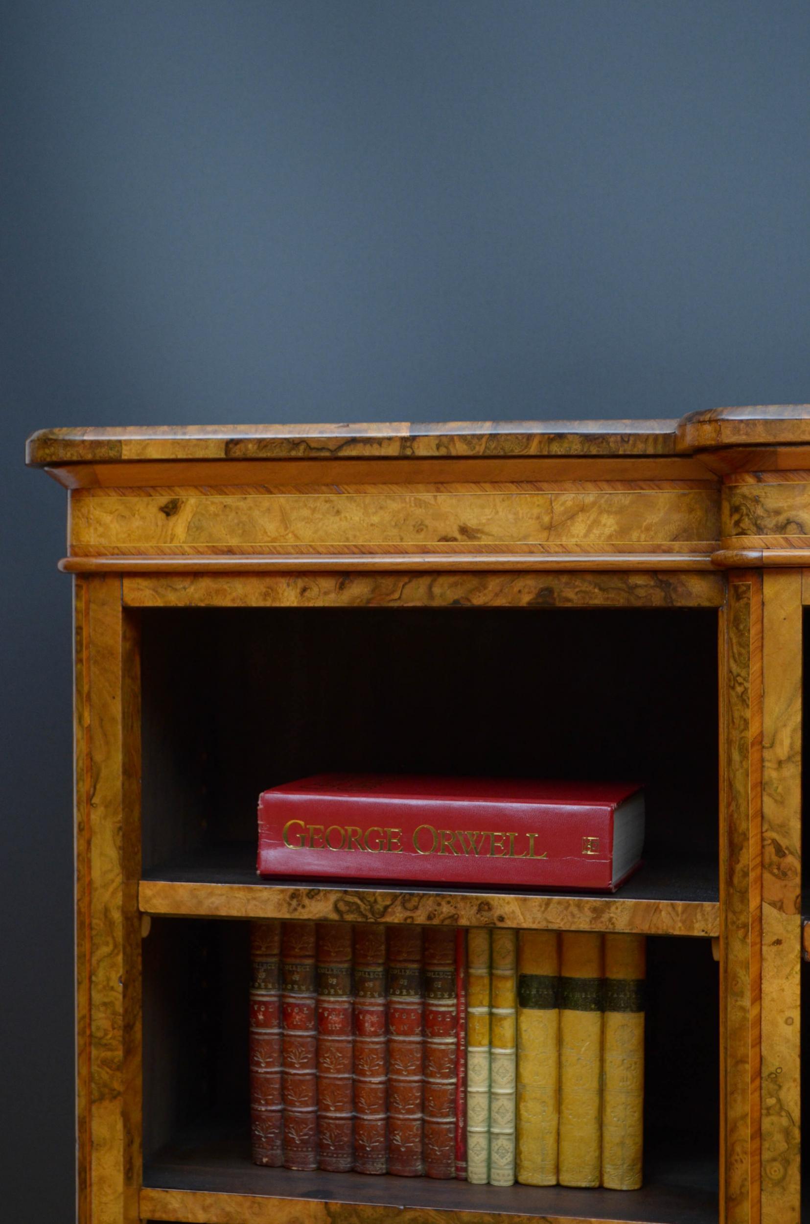 Superb Victorian Walnut Bookcase 2