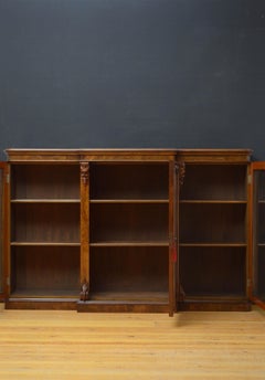 Superb Victorian Walnut Breakfronted Bookcase