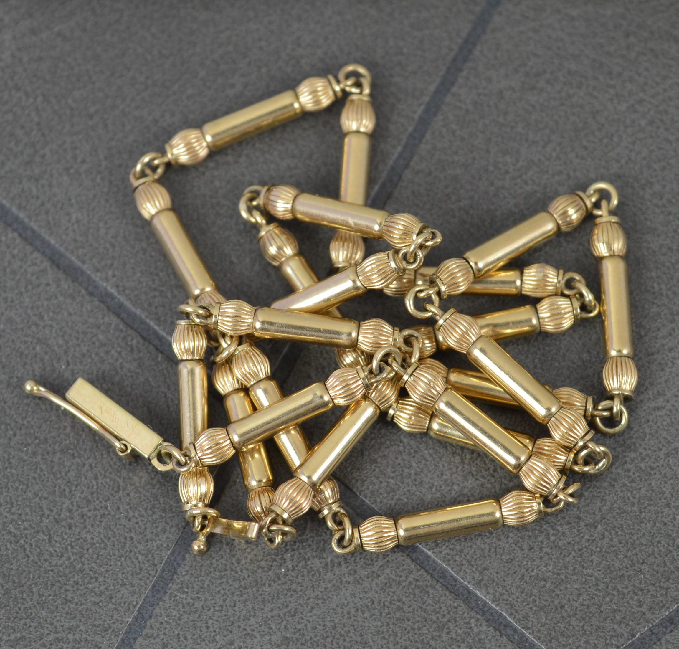 Superb Vintage 9 Carat Gold Fancy Link Chain For Sale 1