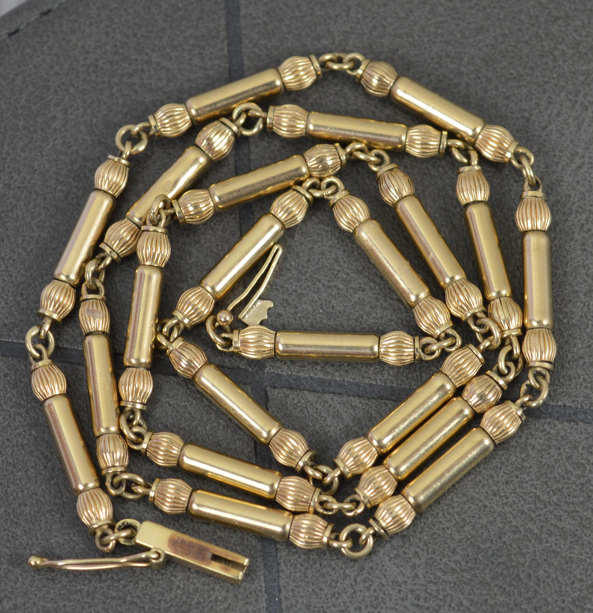 Superb Vintage 9 Carat Gold Fancy Link Chain For Sale 3