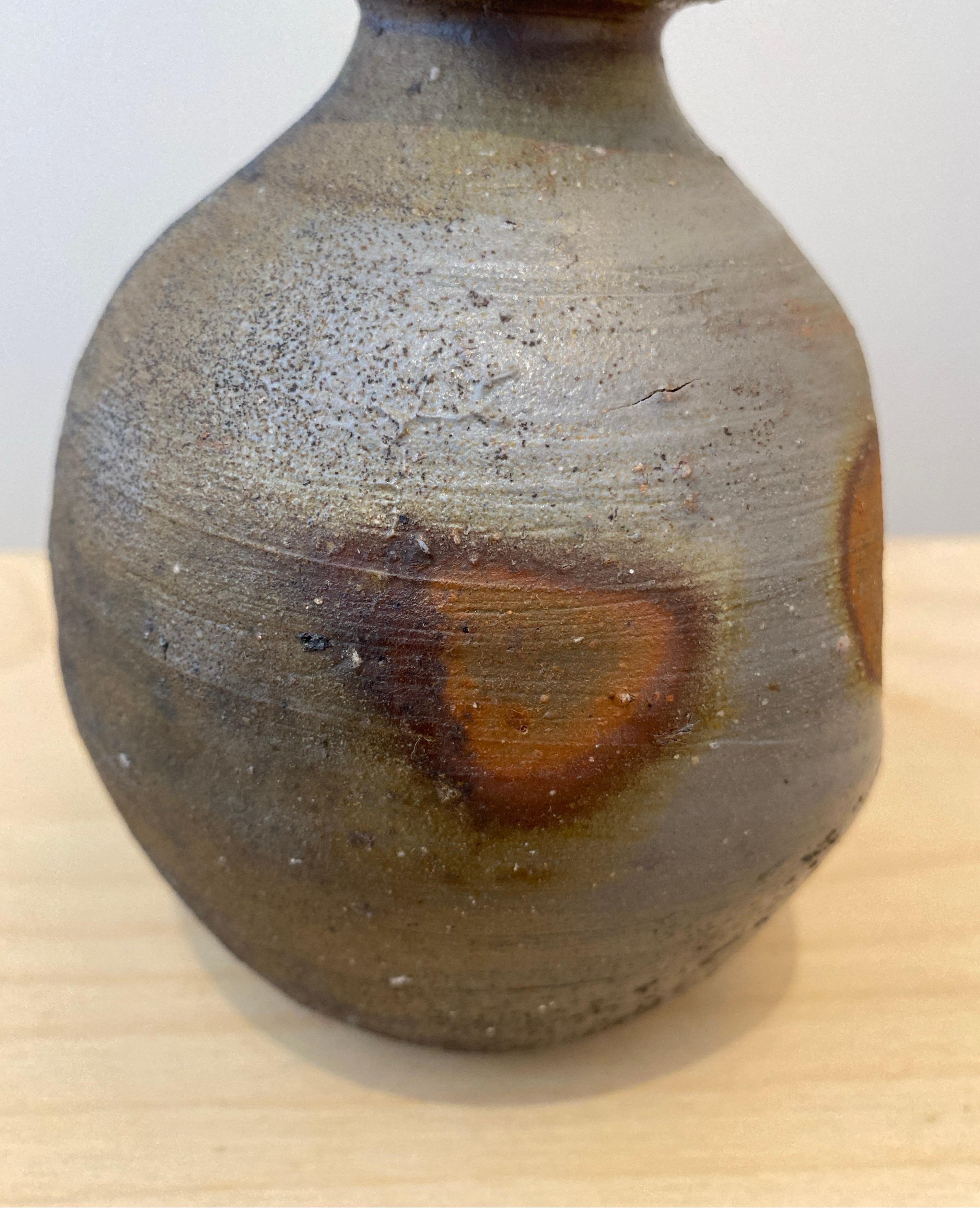 Superba pentola da sakè a doppia zucca Bizen Mingei degli anni '70, firmata in vendita 3