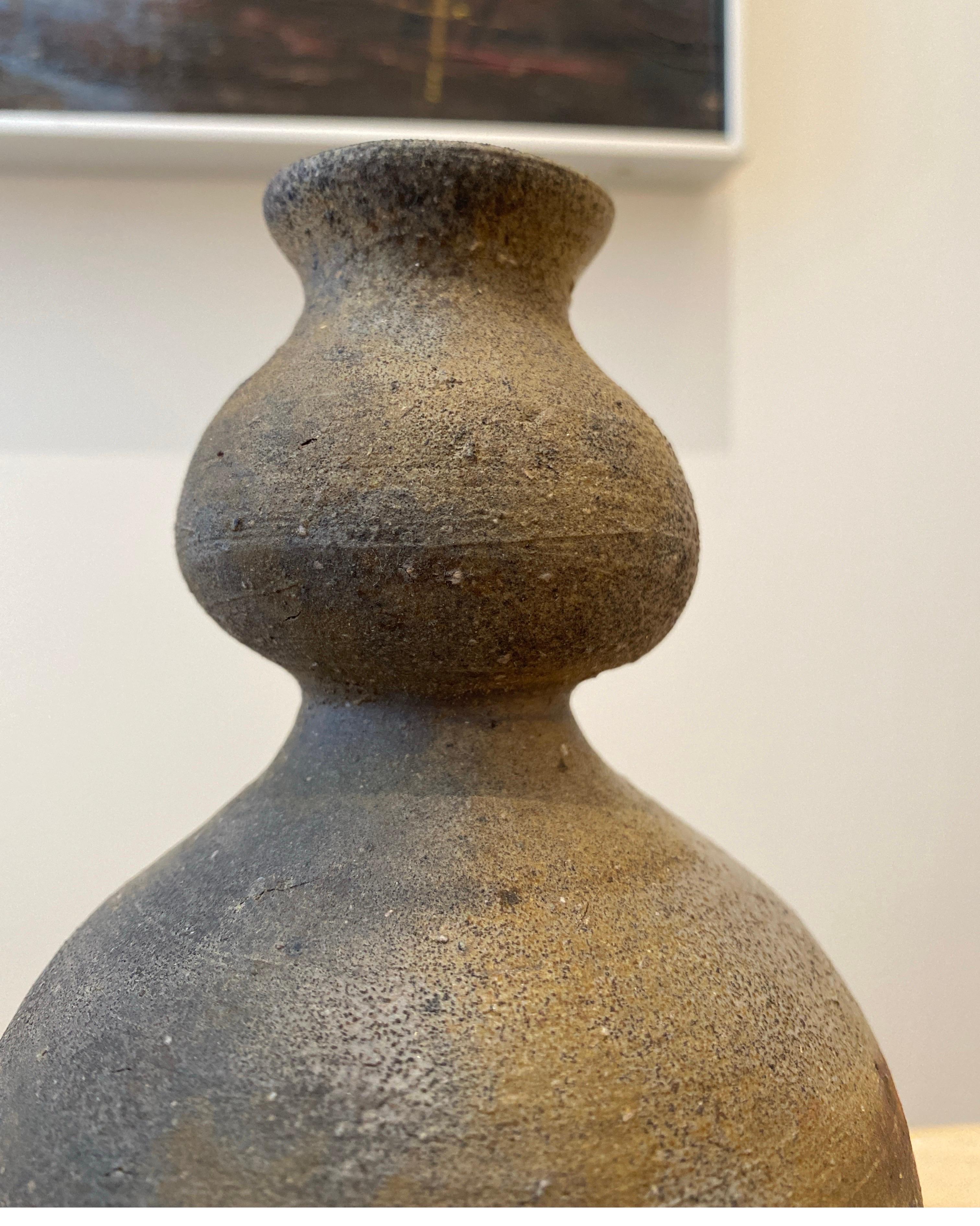 Superba pentola da sakè a doppia zucca Bizen Mingei degli anni '70, firmata in vendita 5