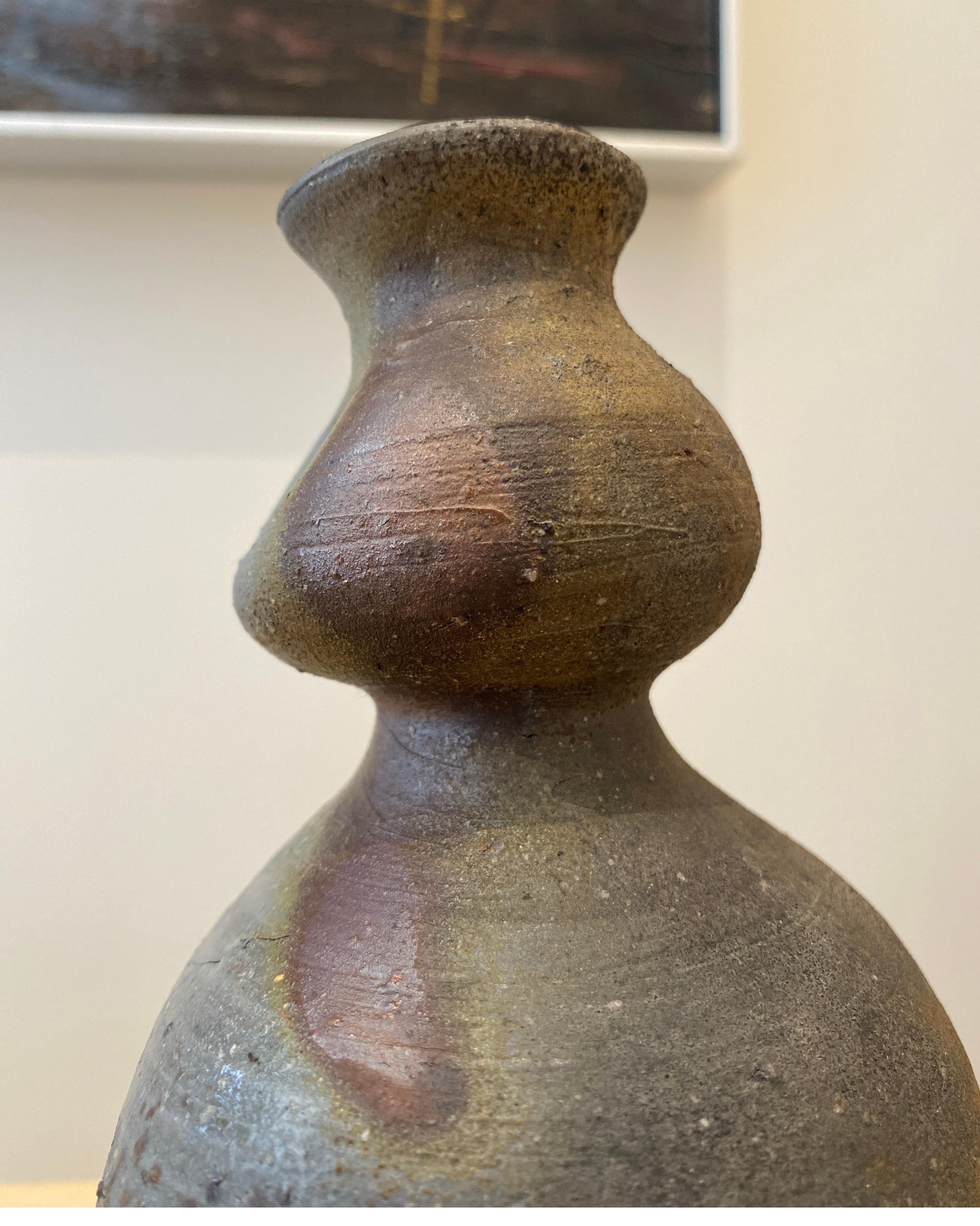 Superba pentola da sakè a doppia zucca Bizen Mingei degli anni '70, firmata in vendita 8