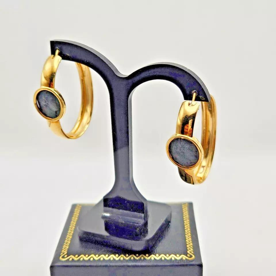 Superb Vintage Le-Gi Italy Yellow 18k Gold Earrings Total Weight 10 g In Excellent Condition In Kenley surrey, GB