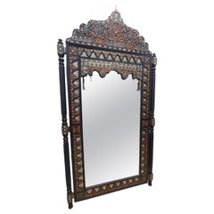 Superb Vintage Moroccan Inlayed Camel Bone Mirror