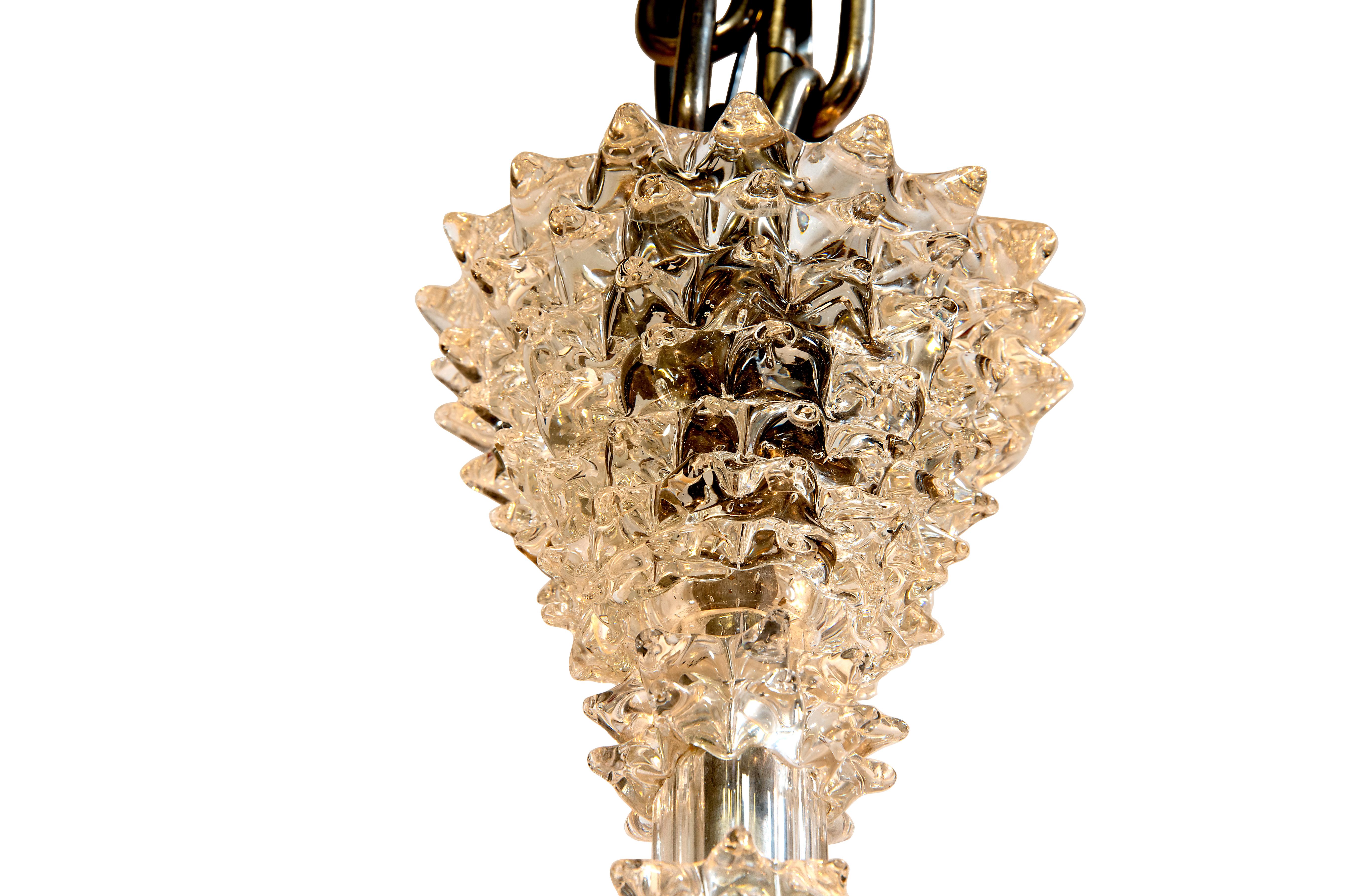 Spiked Murano Glas Vintage Cristale Rostrato Kronleuchter Anhänger (Italienisch) im Angebot