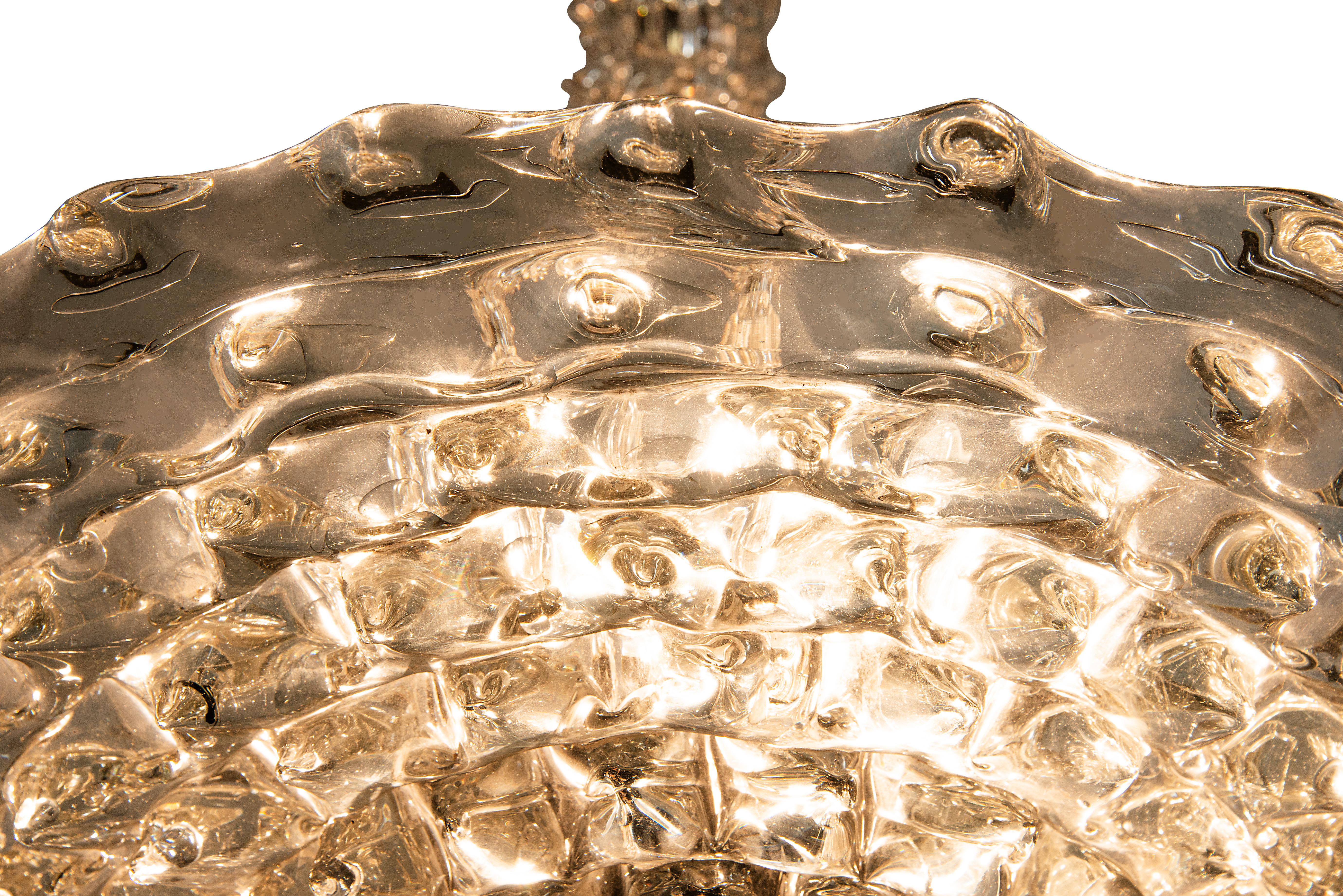 Spiked Murano Glas Vintage Cristale Rostrato Kronleuchter Anhänger im Zustand „Hervorragend“ im Angebot in LA, CA