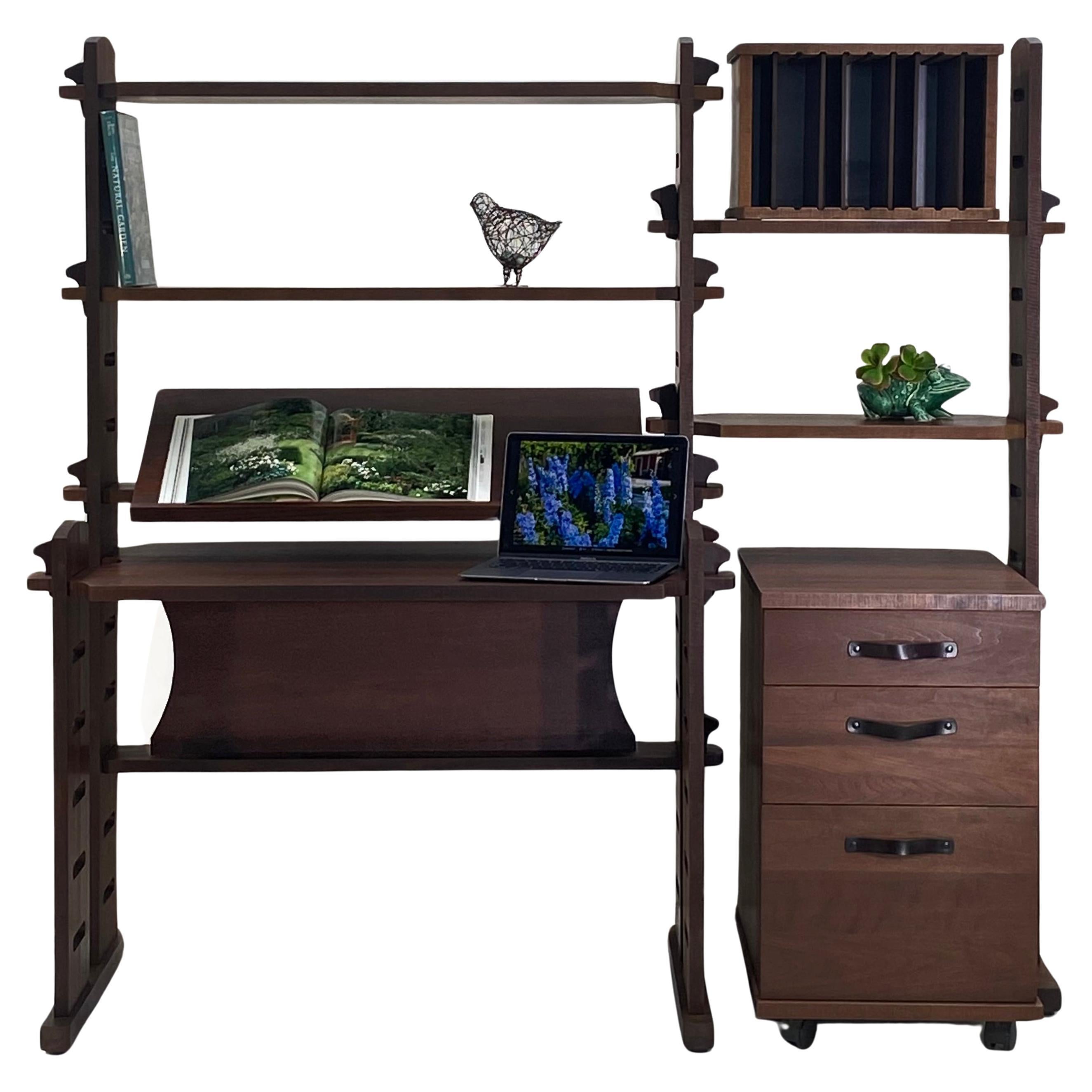 Superb Wall Unit with Adjustable Desk by Dean Santner  In Good Condition For Sale In BROOKLYN, NY