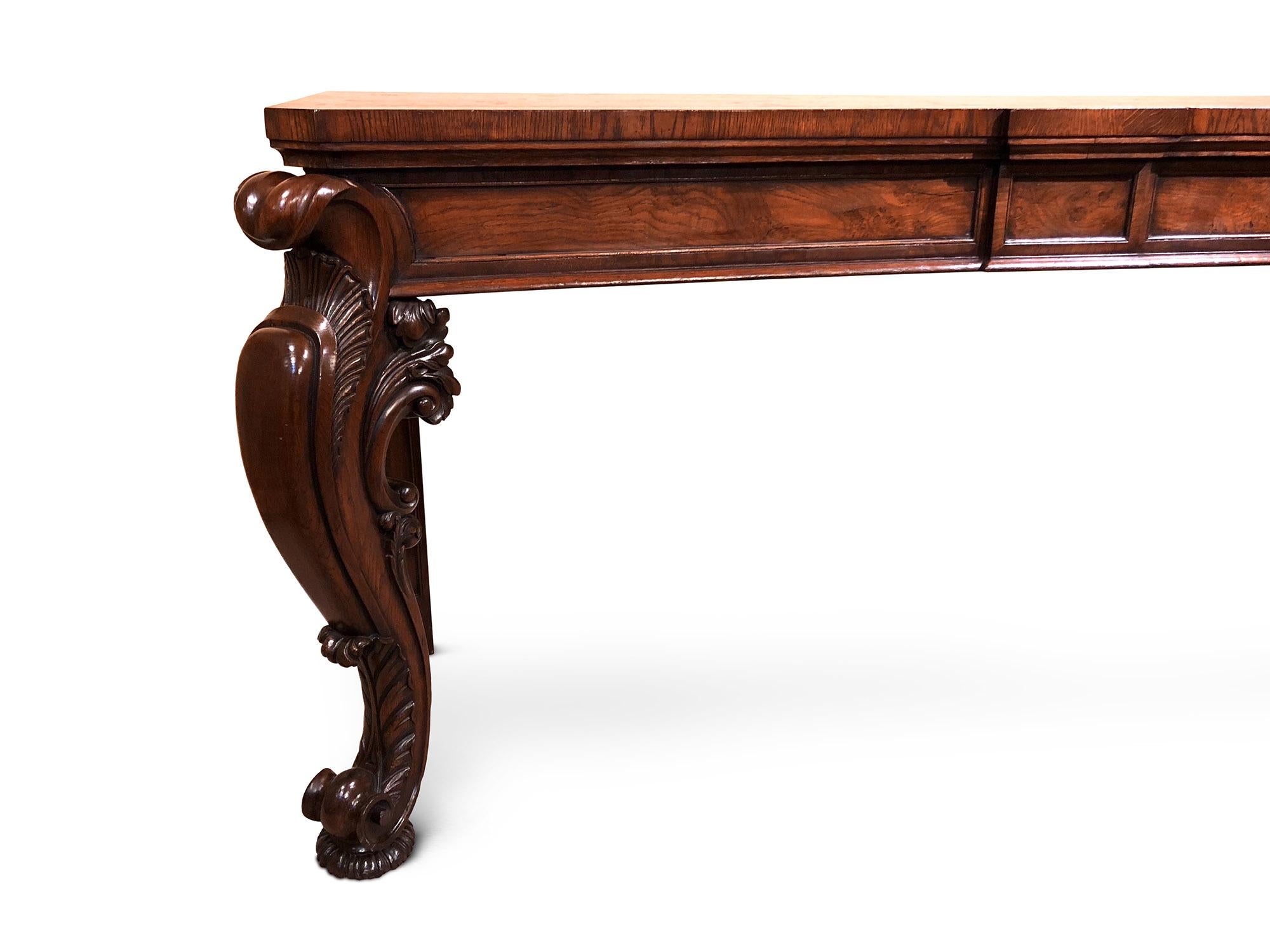 English Serving Table Sideboard Oak, Concave design William IV circa 1835 For Sale