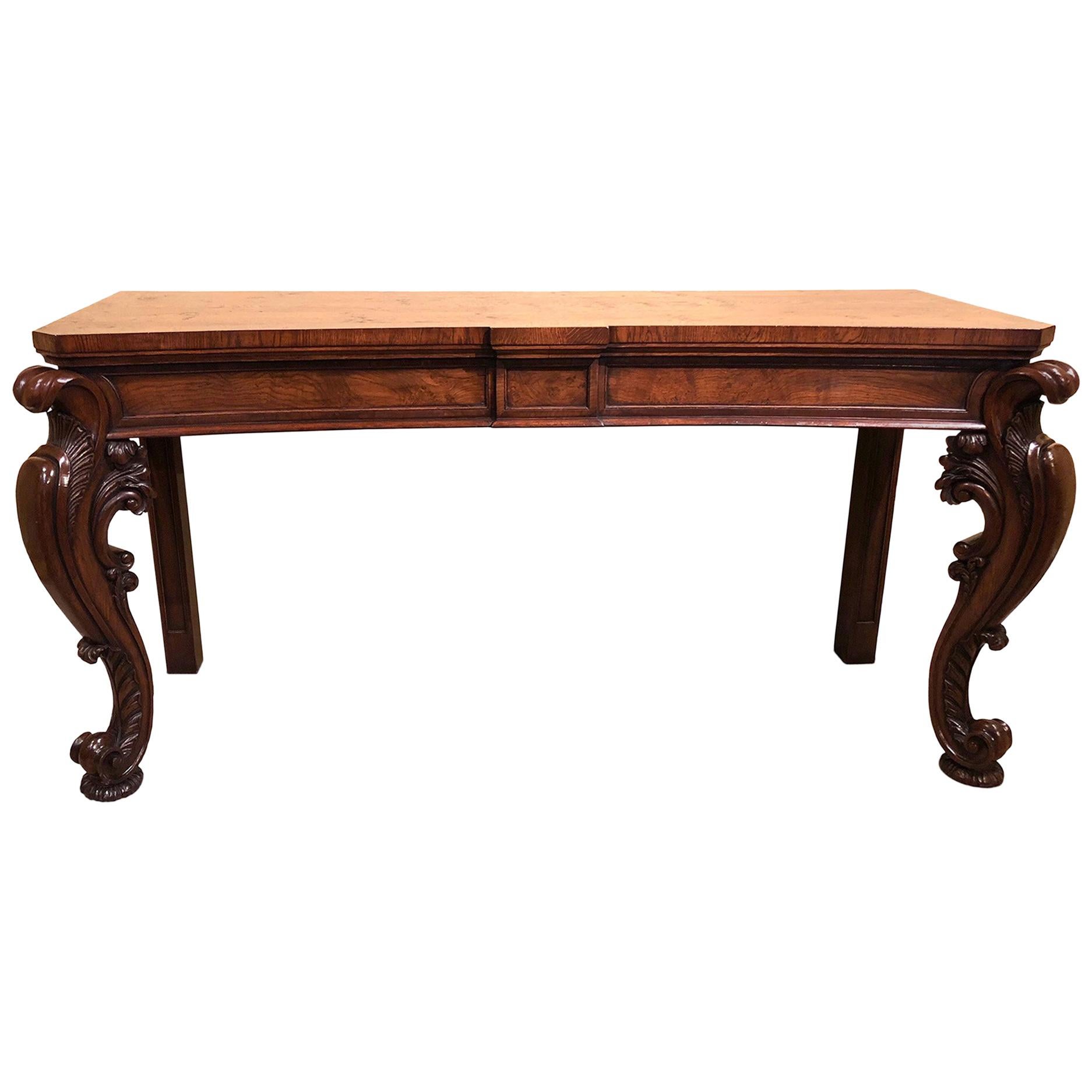 Serving Table Sideboard Oak, Concave design William IV circa 1835 For Sale