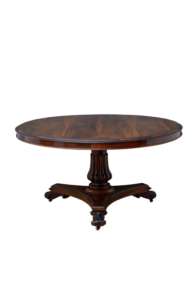 English Superb William IV Rosewood Centre Table Dining Table For Sale