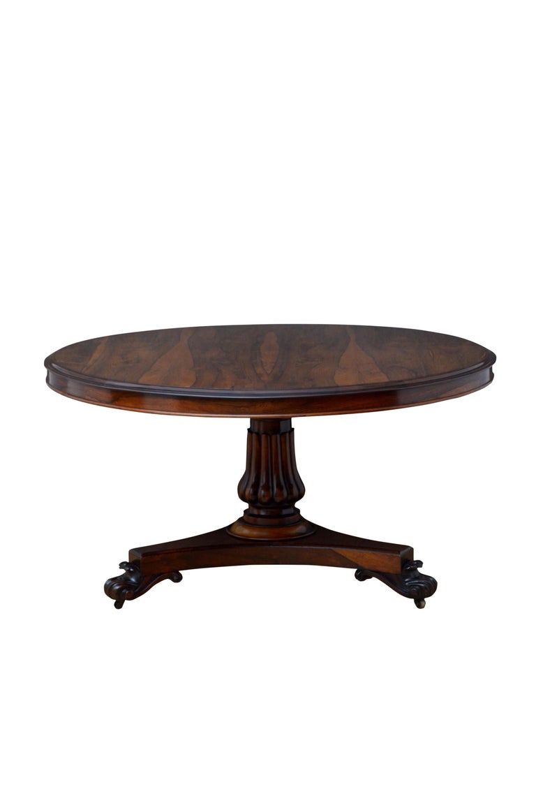 Superb William IV Rosewood Centre Table Dining Table In Good Condition For Sale In Whaley Bridge, GB