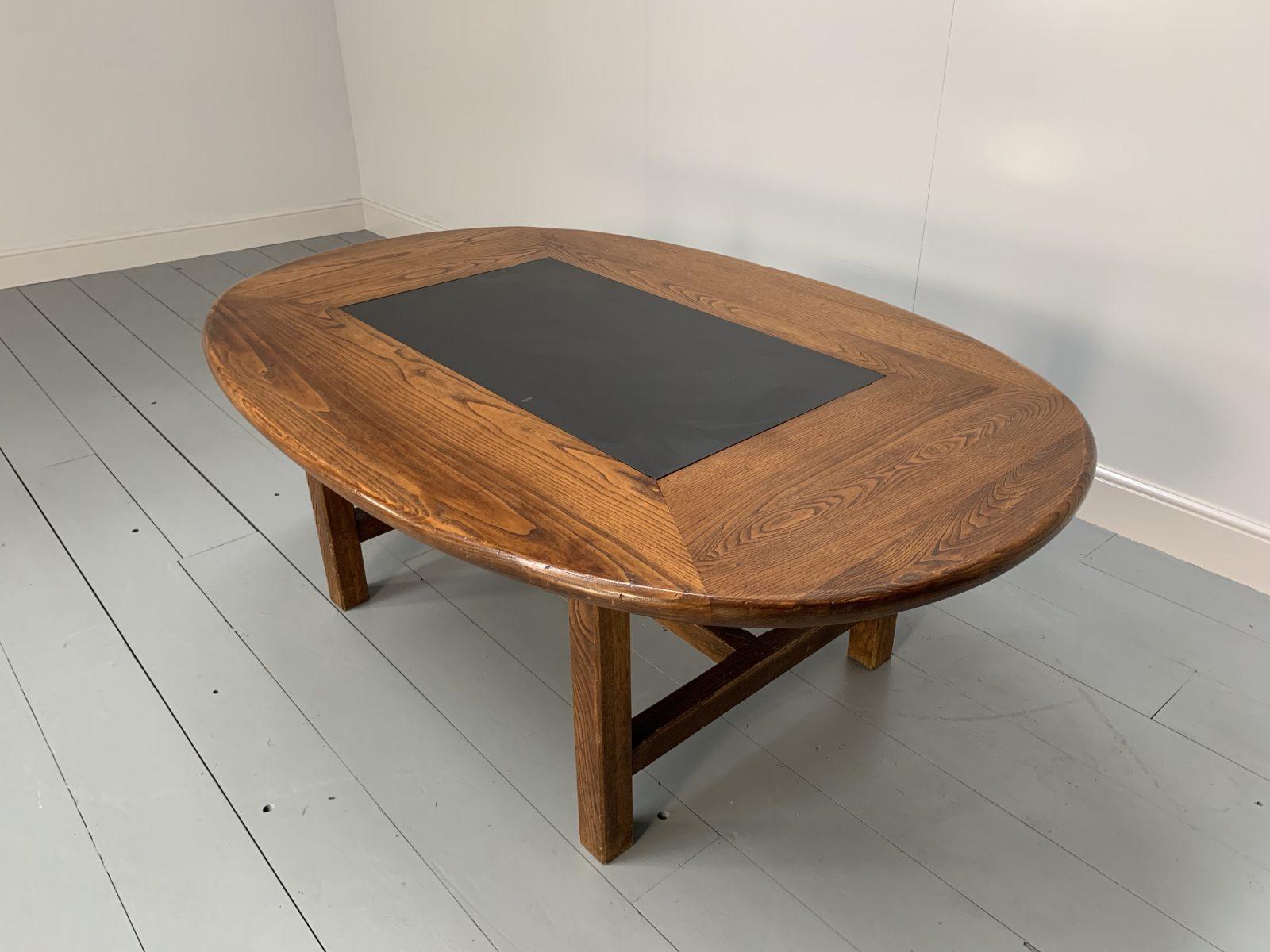 Hello Friends, and welcome to another unmissable offering from Lord Browns Furniture, the UK’s premier resource for fine Sofas and Chairs.

On offer on this occasion is a rare, sublime Oval Dining-Table in Chestnut and Slate, from the world renown