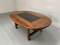 Superb William Yeoward Oval Dining Table in Chestnut and Slate