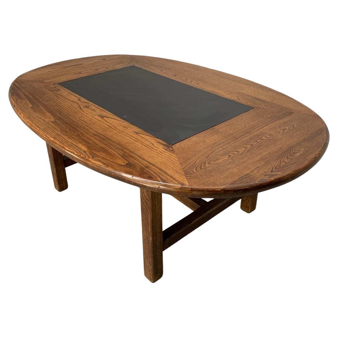 Superb William Yeoward Oval Dining Table in Chestnut and Slate For Sale
