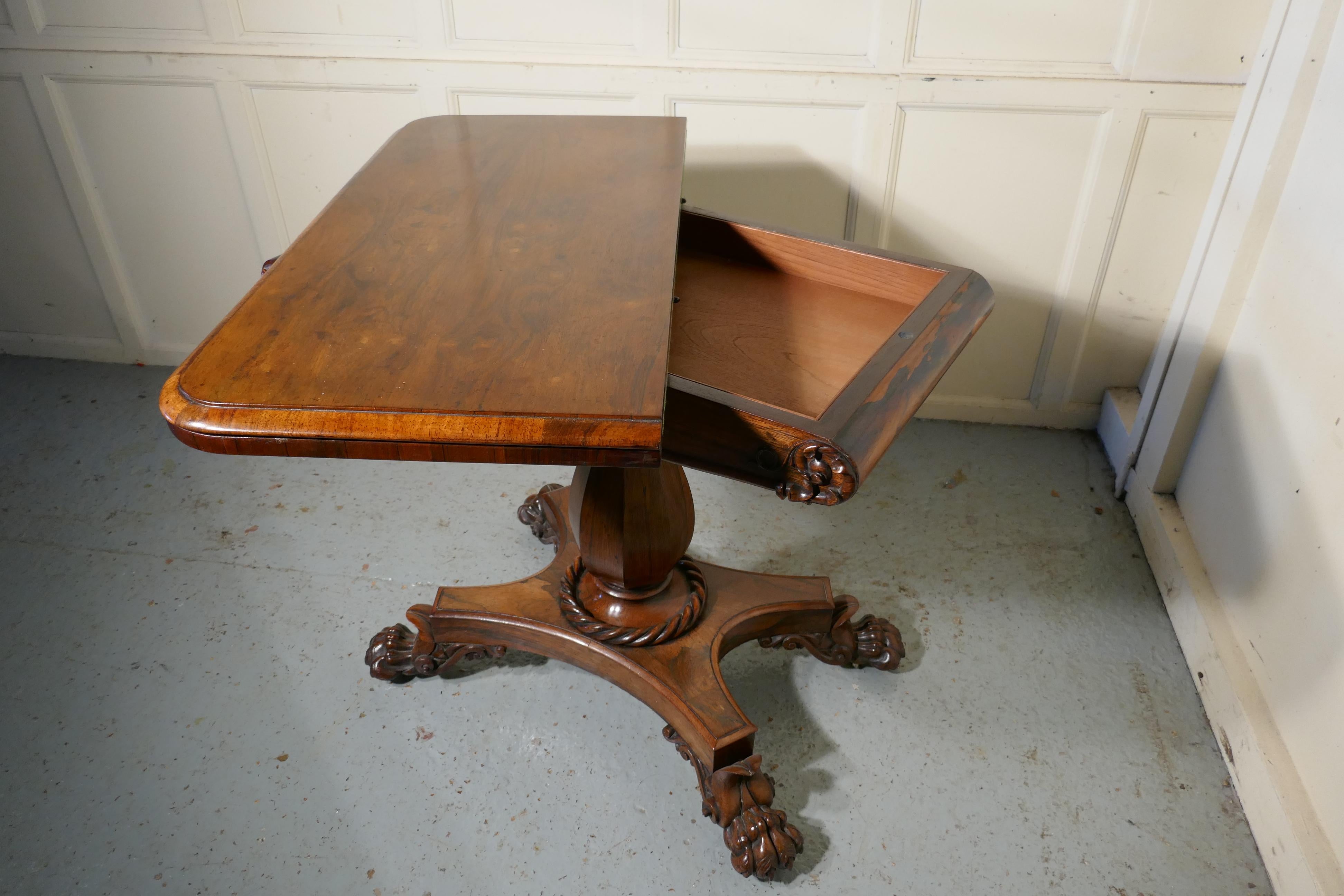 Walnut Superb WilliamIV Folding Games or Card Table For Sale