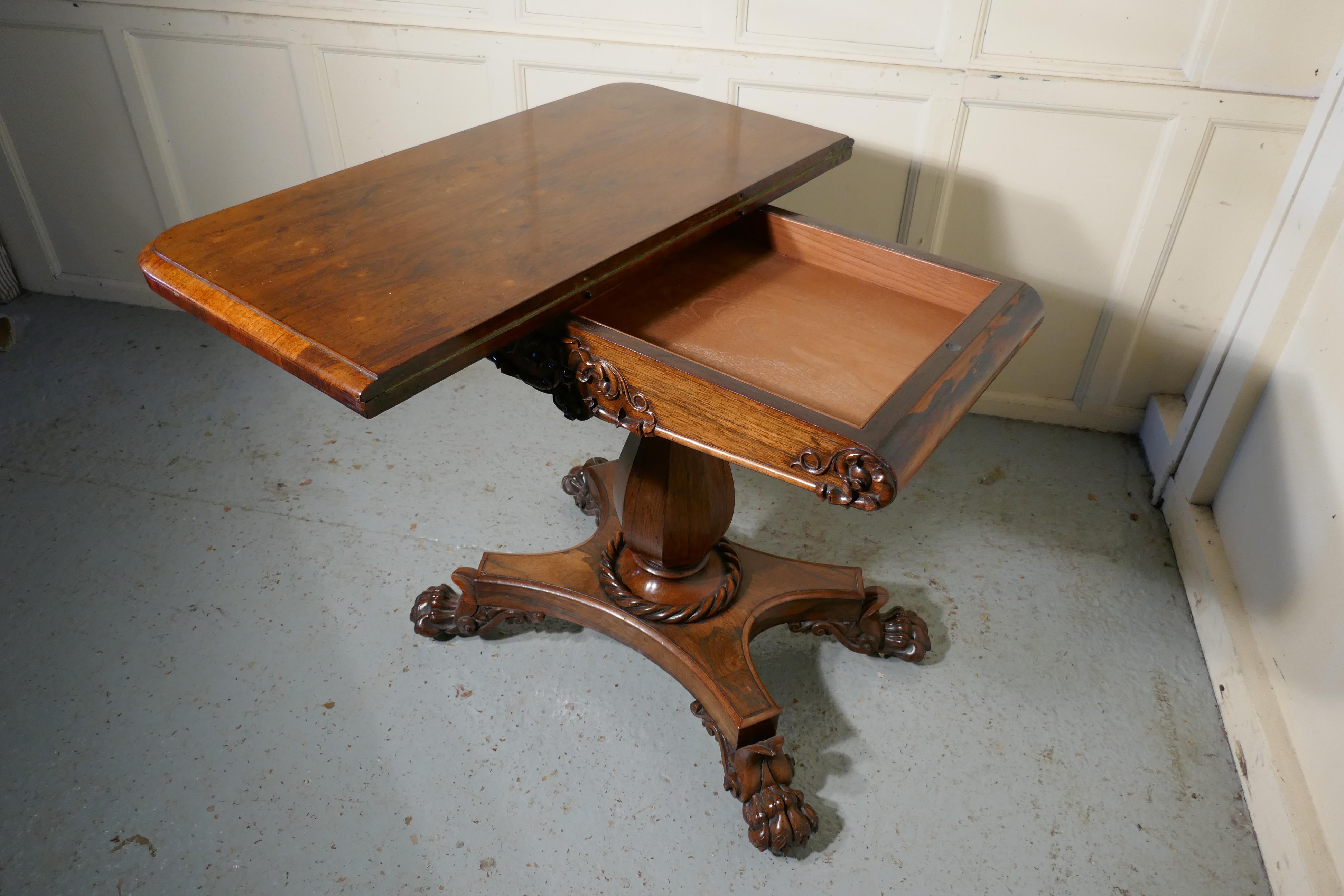 Superb WilliamIV Folding Games or Card Table For Sale 1