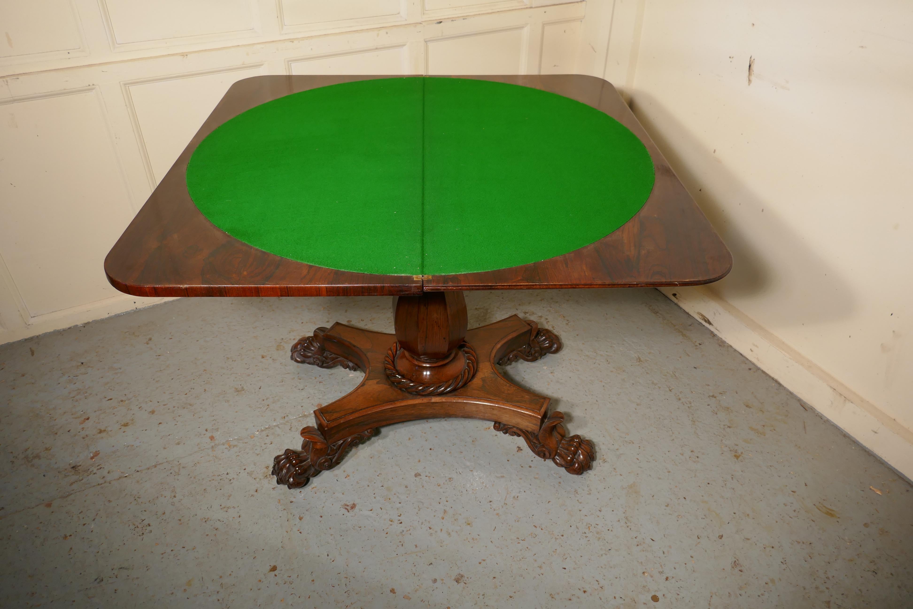 Superb WilliamIV Folding Games or Card Table    For Sale 3