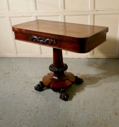 Superb William IV Rosewood Folding Games or Card Table