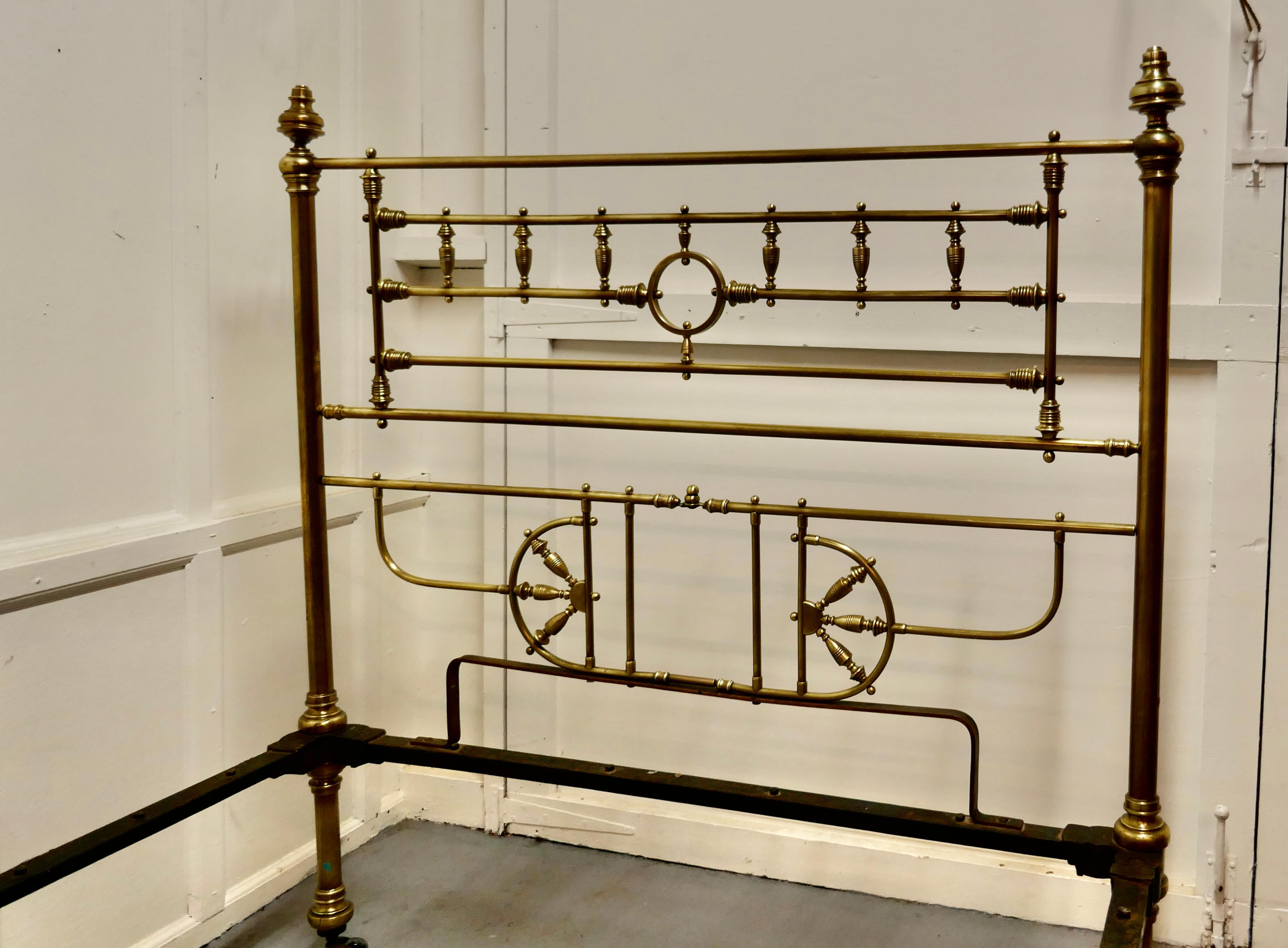 Superb 19th Century Arts & Crafts Brass Bed 7