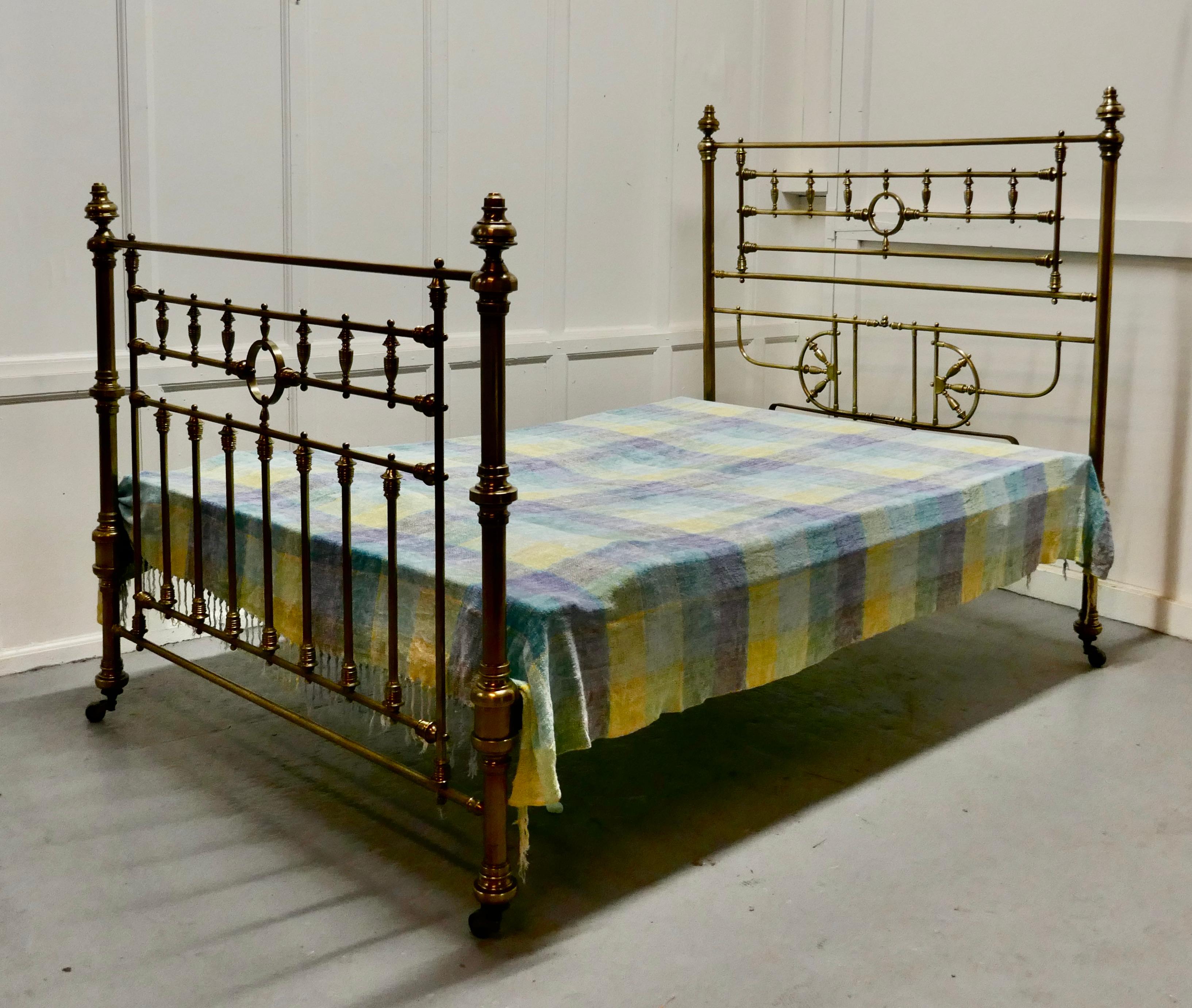 Arts and Crafts Superb 19th Century Arts & Crafts Brass Bed