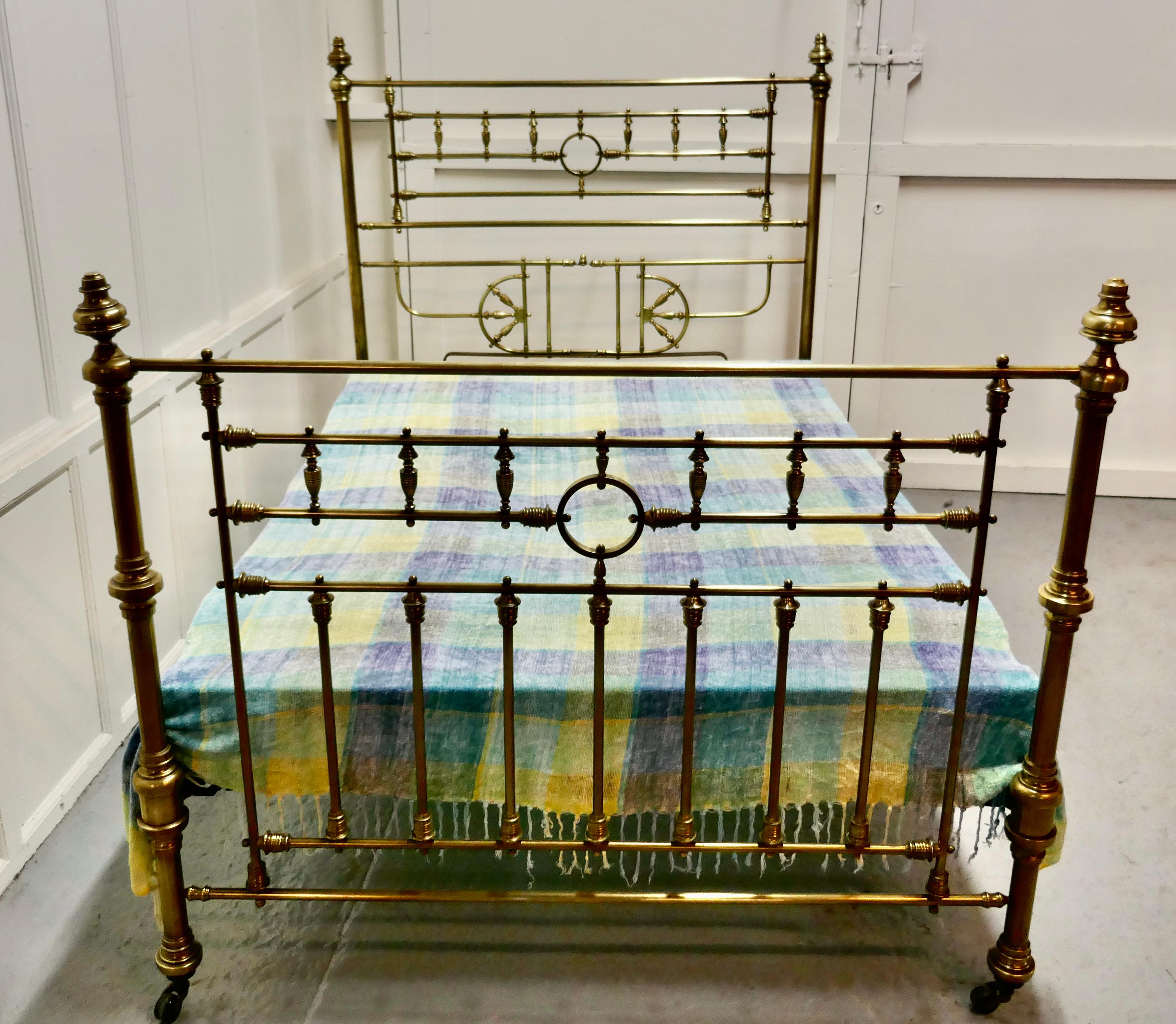 Superb 19th Century Arts & Crafts Brass Bed 2