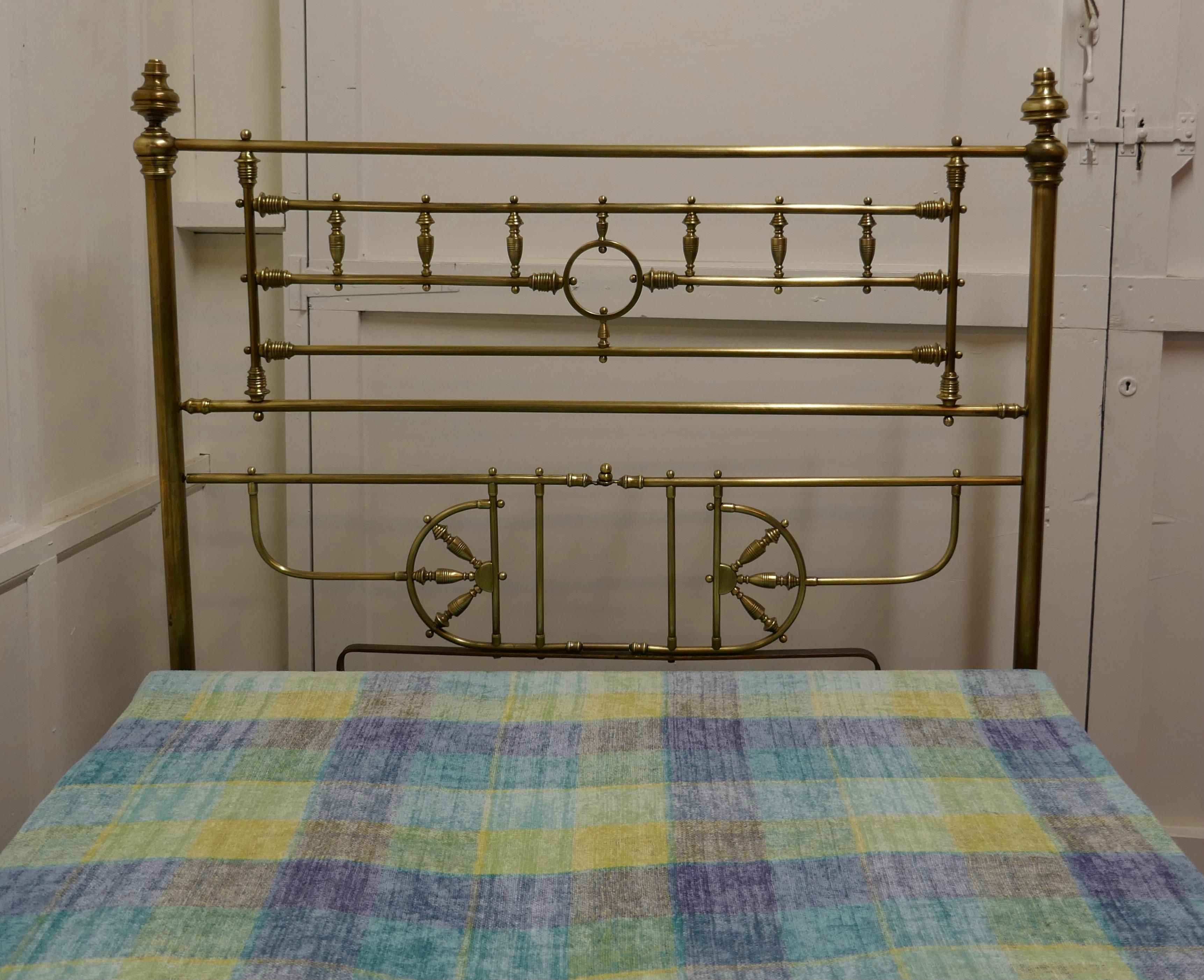 Superb 19th Century Arts & Crafts Brass Bed 3