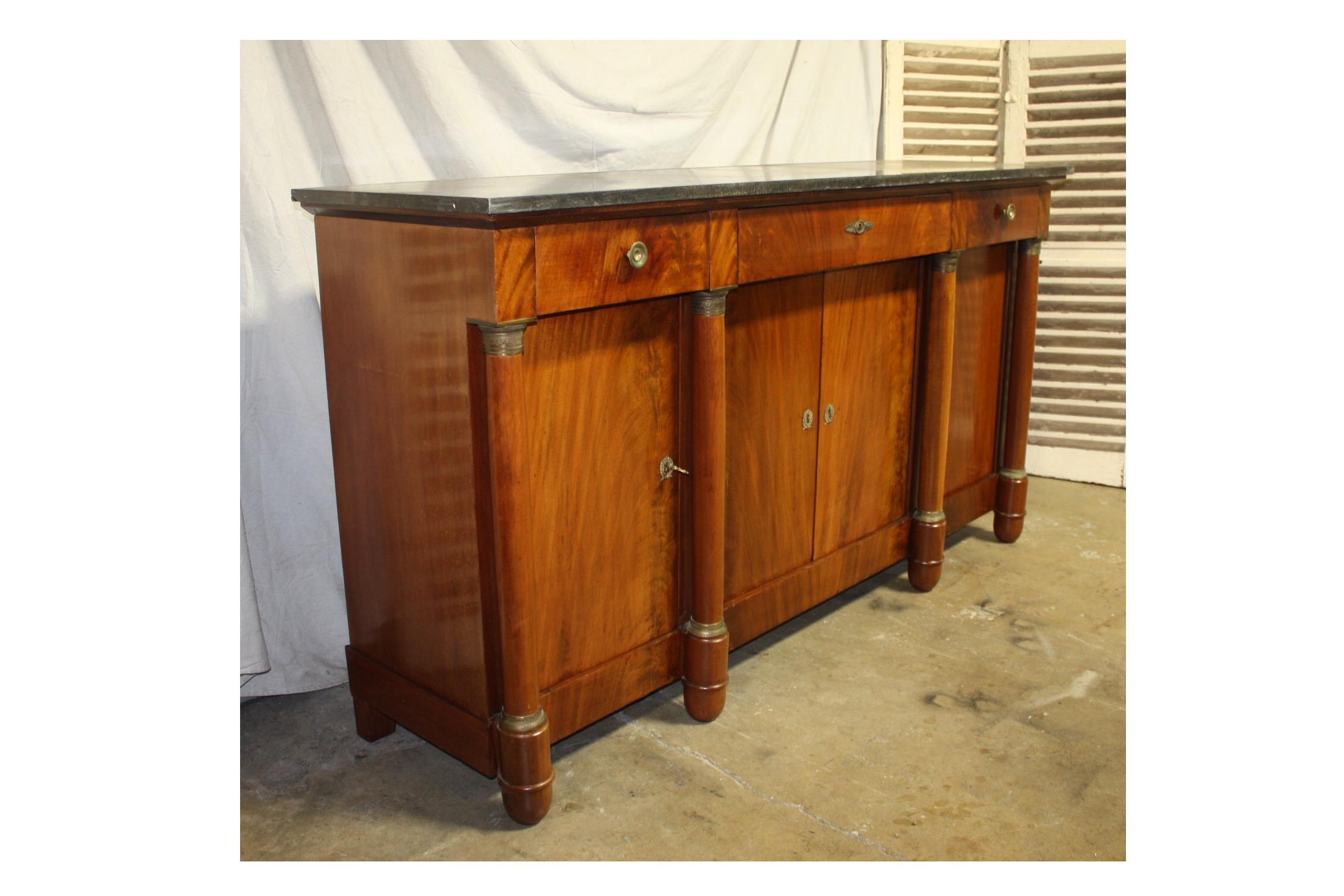Marquetry Superbe 19th Century Empire French Sideboard