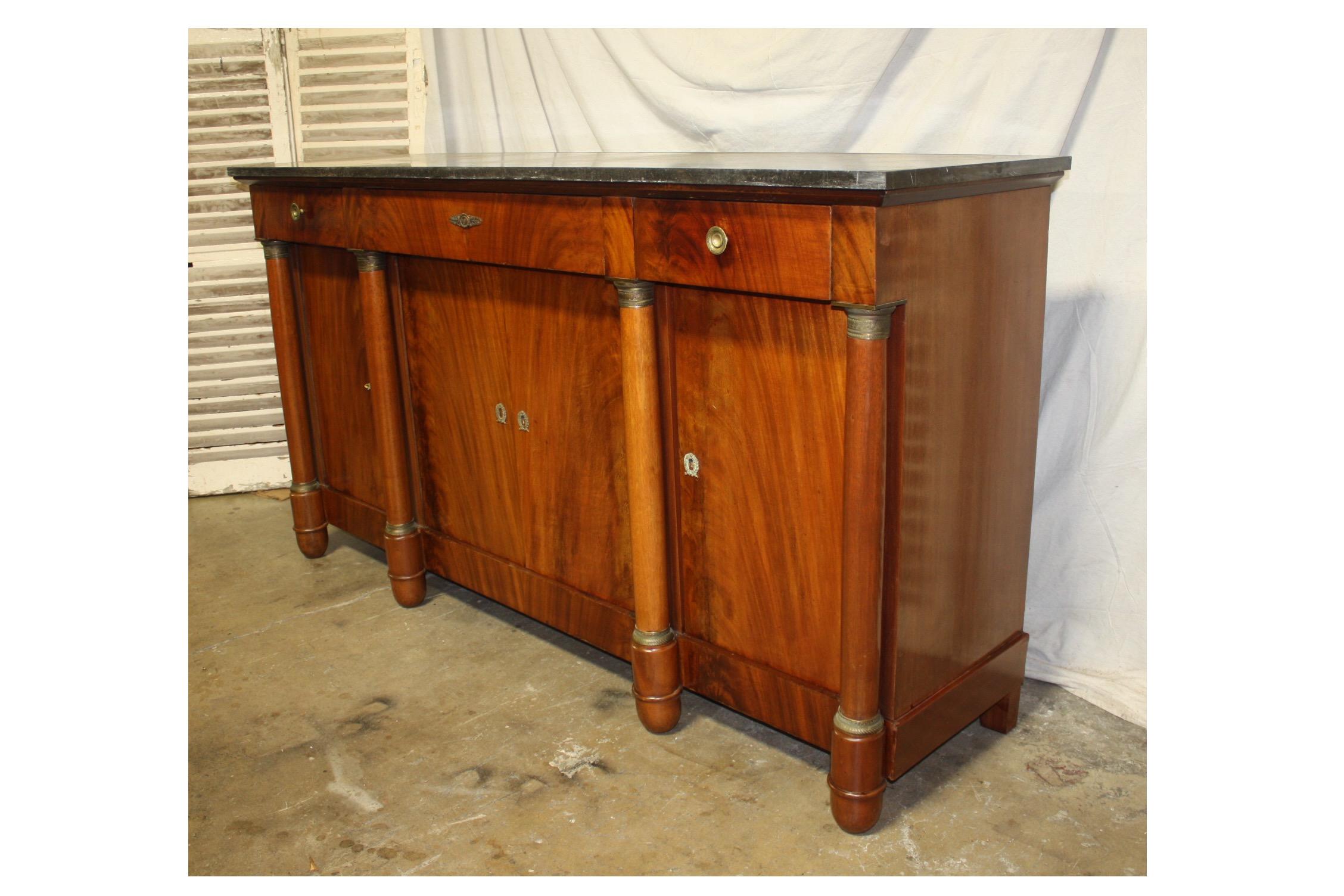 Superbe 19th Century Empire French Sideboard In Excellent Condition In Stockbridge, GA