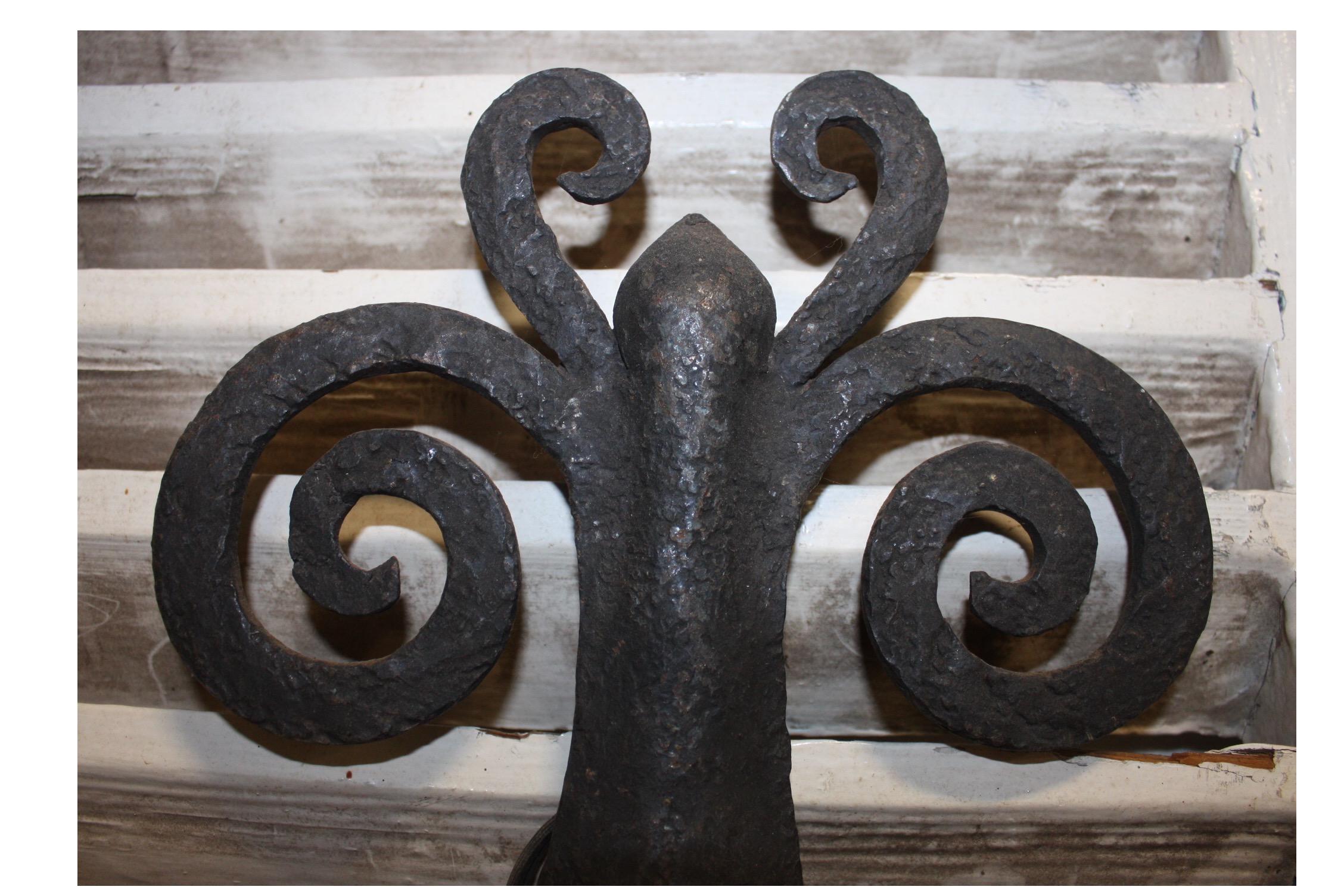 Superbe French Pairs of Iron Sconces For Sale 10