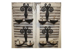 Superbe French Pairs of Iron Sconces