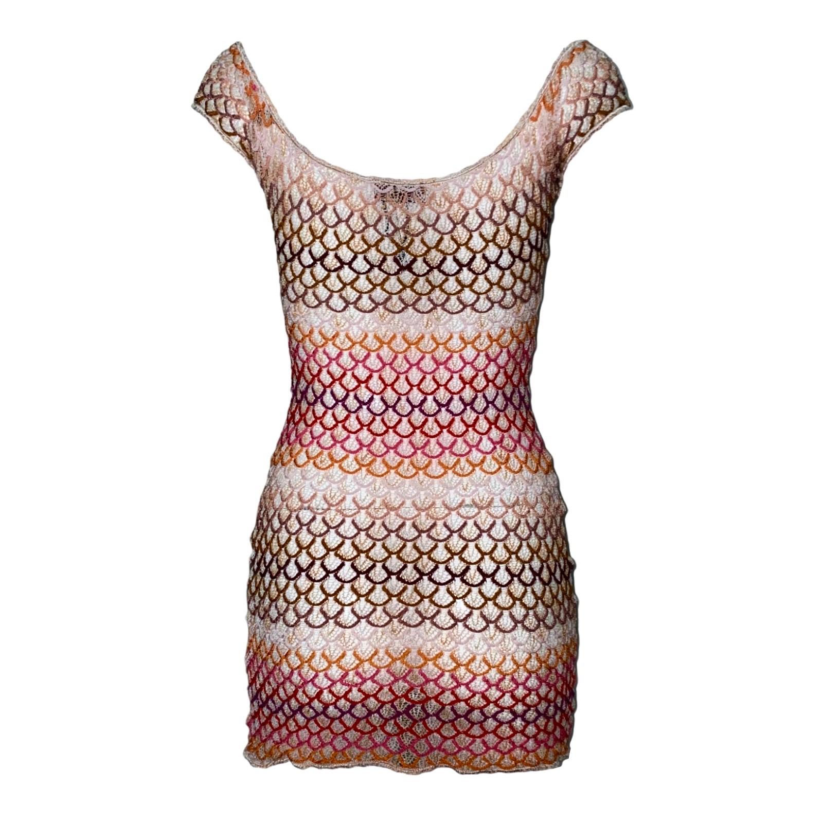 A signature Missoni knit dress in a rainbow of colors is the only dress you'll need this Resort season

Missoni's multicolored mini dress is an effortless way to wear the brand's signature crochet knit. Slip this body-skimming coverup over your