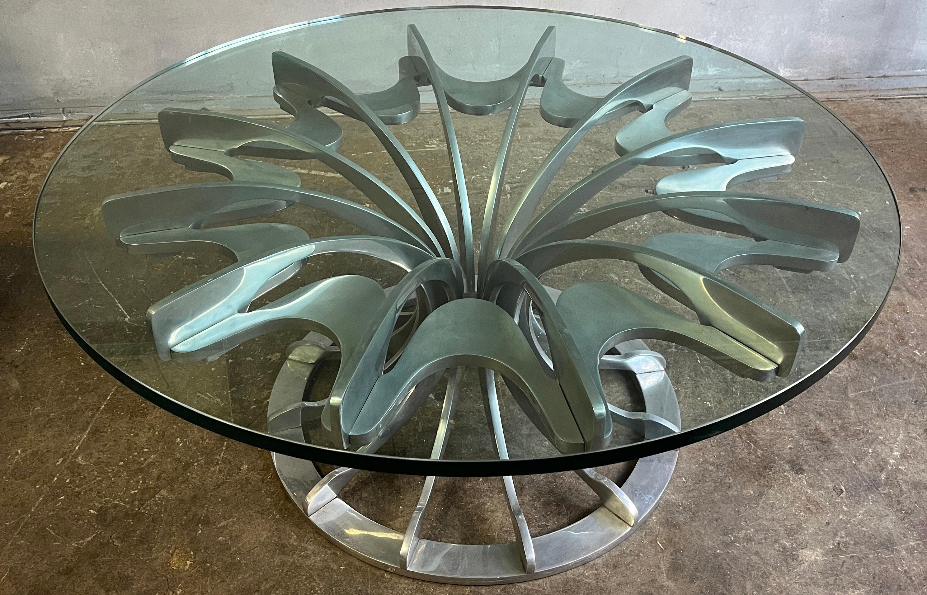 20th Century Superbly Designed and Crafted Cast Aluminum Coffee Table For Sale