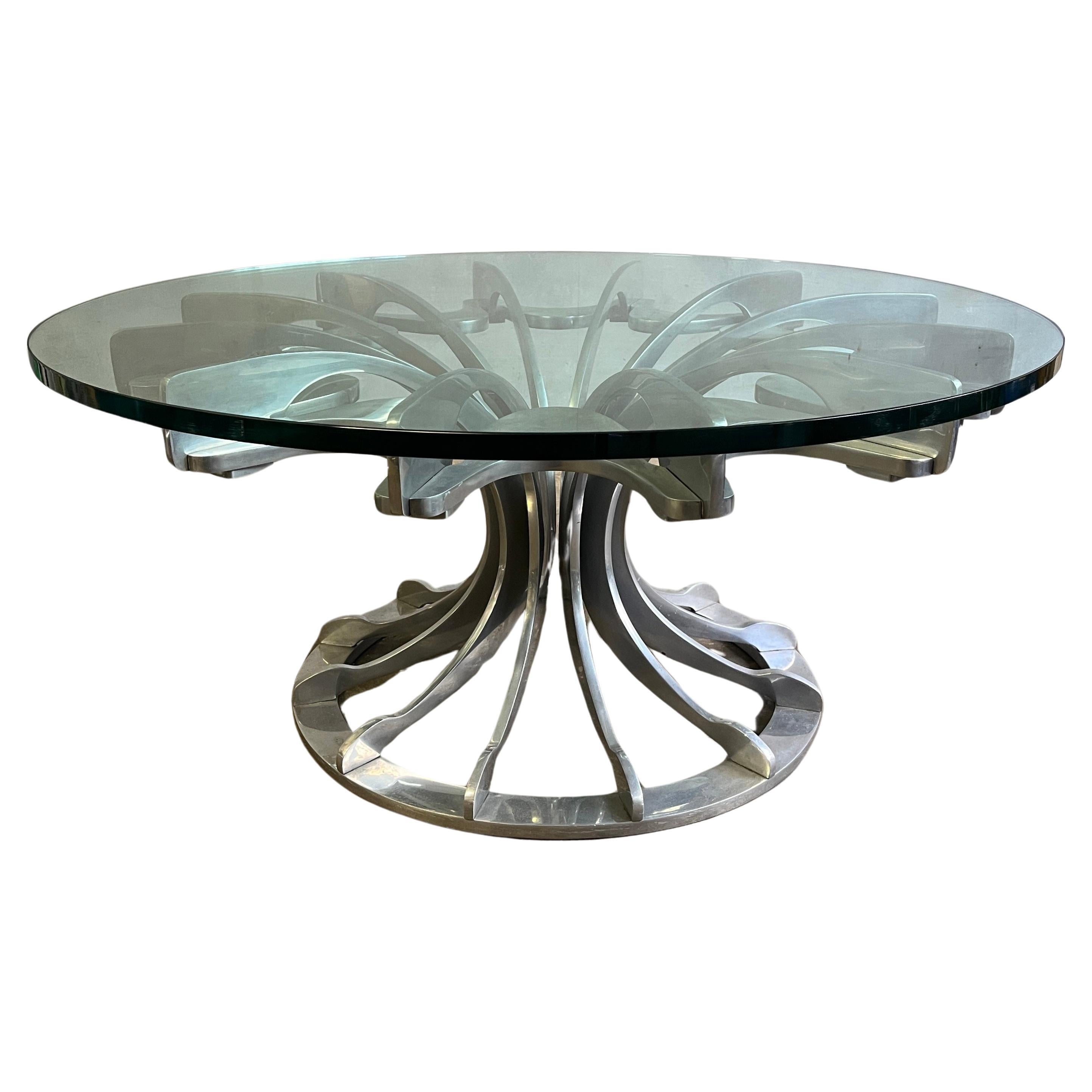 Superbly Designed and Crafted Cast Aluminum Coffee Table For Sale