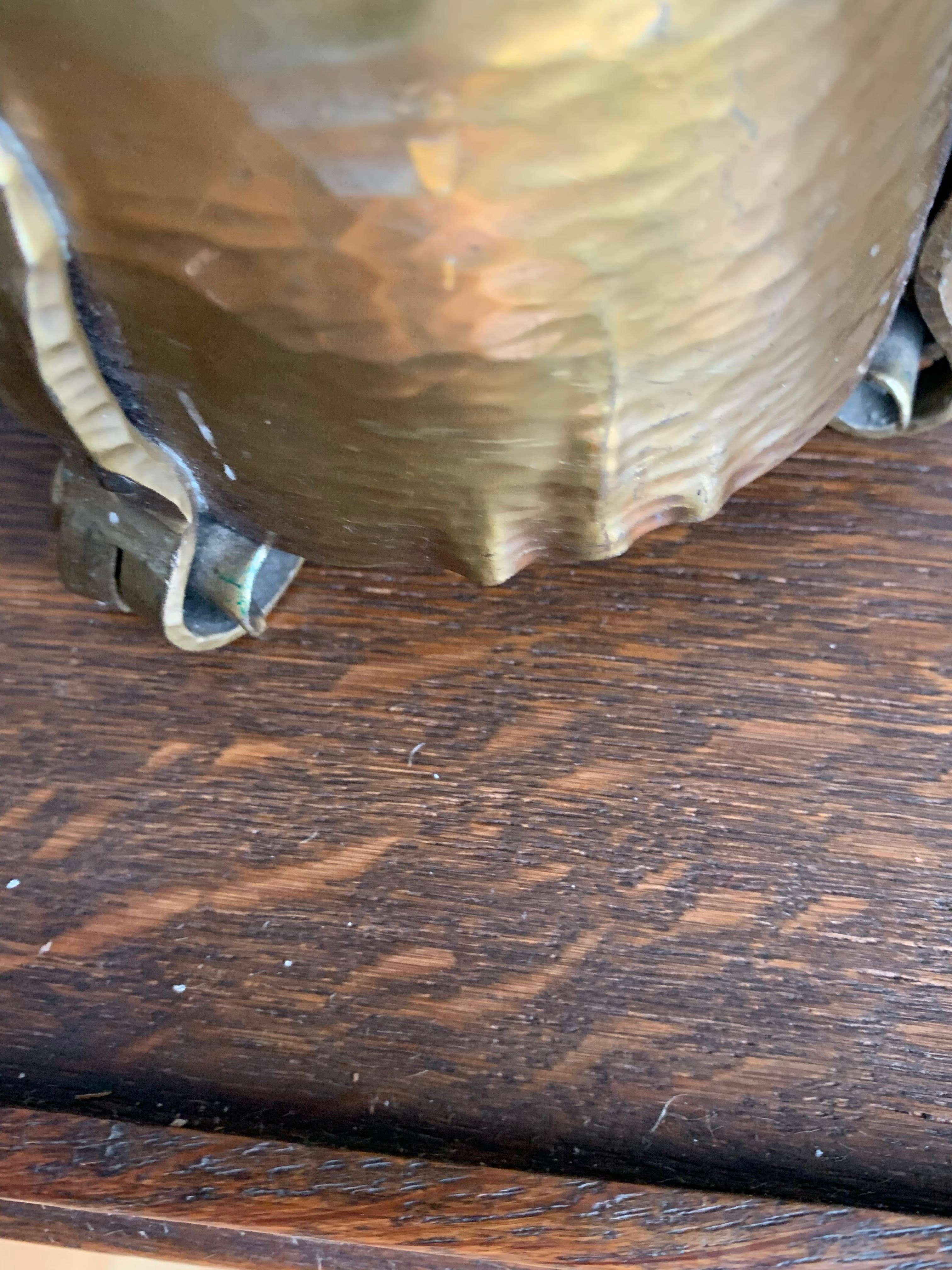 Superbly Handcrafted Pair of Arts & Crafts Brass Candlesticks / Holders, 1910s For Sale 12